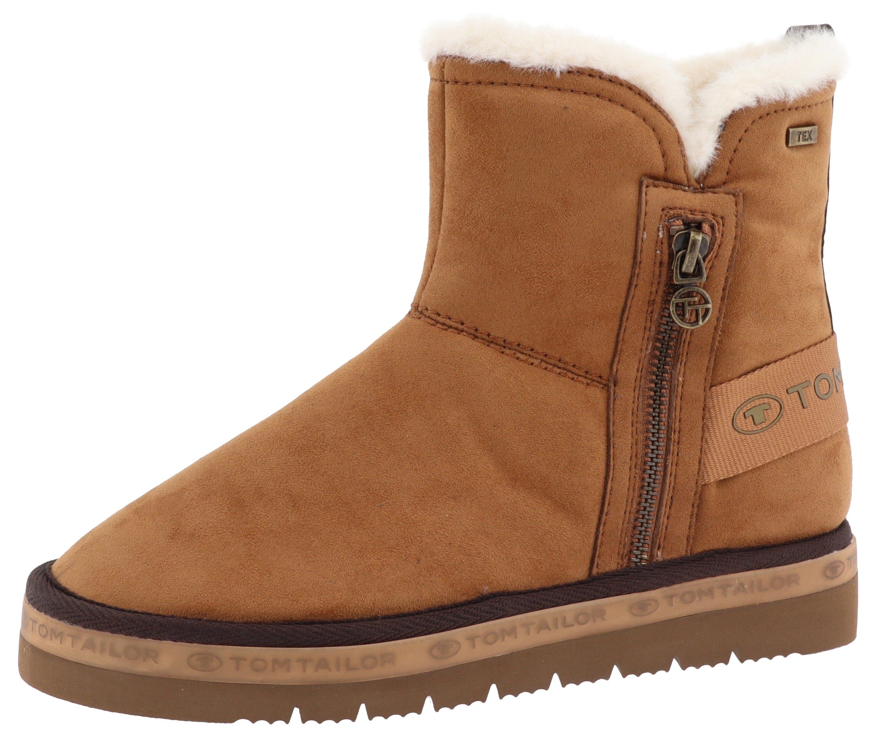 TOM TAILOR Winterboots mit wasserabweisender TEX-Membran camelfarben