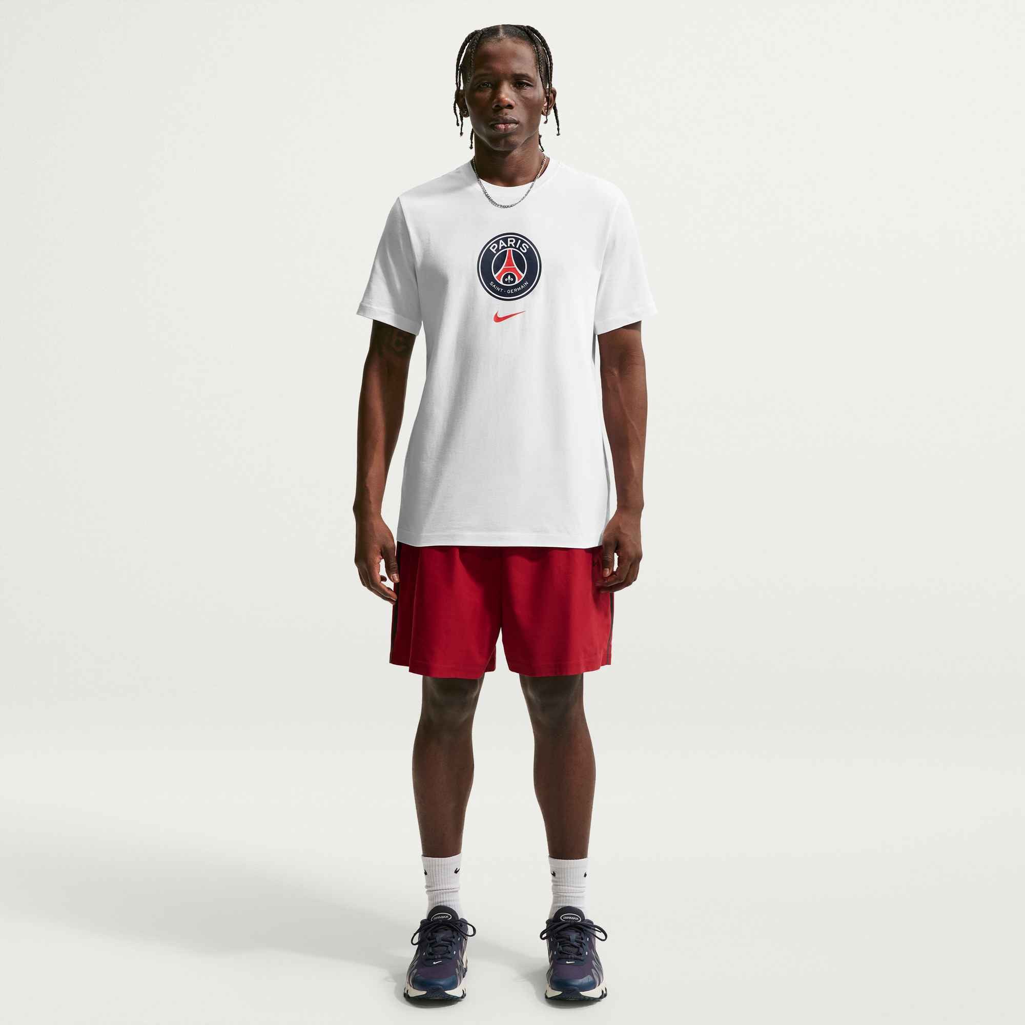 Nike T-Shirt PSG M NK CREST TEE sportlicher Look, Kurzarm, Rundhalsausschnitt, ohne Verschluss
