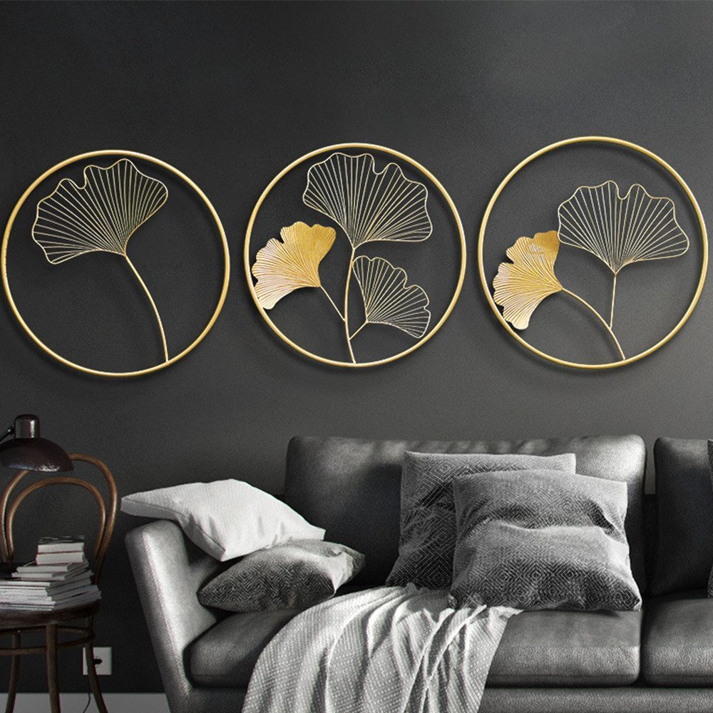 OKWISH Wanddekoobjekt 3er Wandskulpturen 3D Gold günstig online kaufen