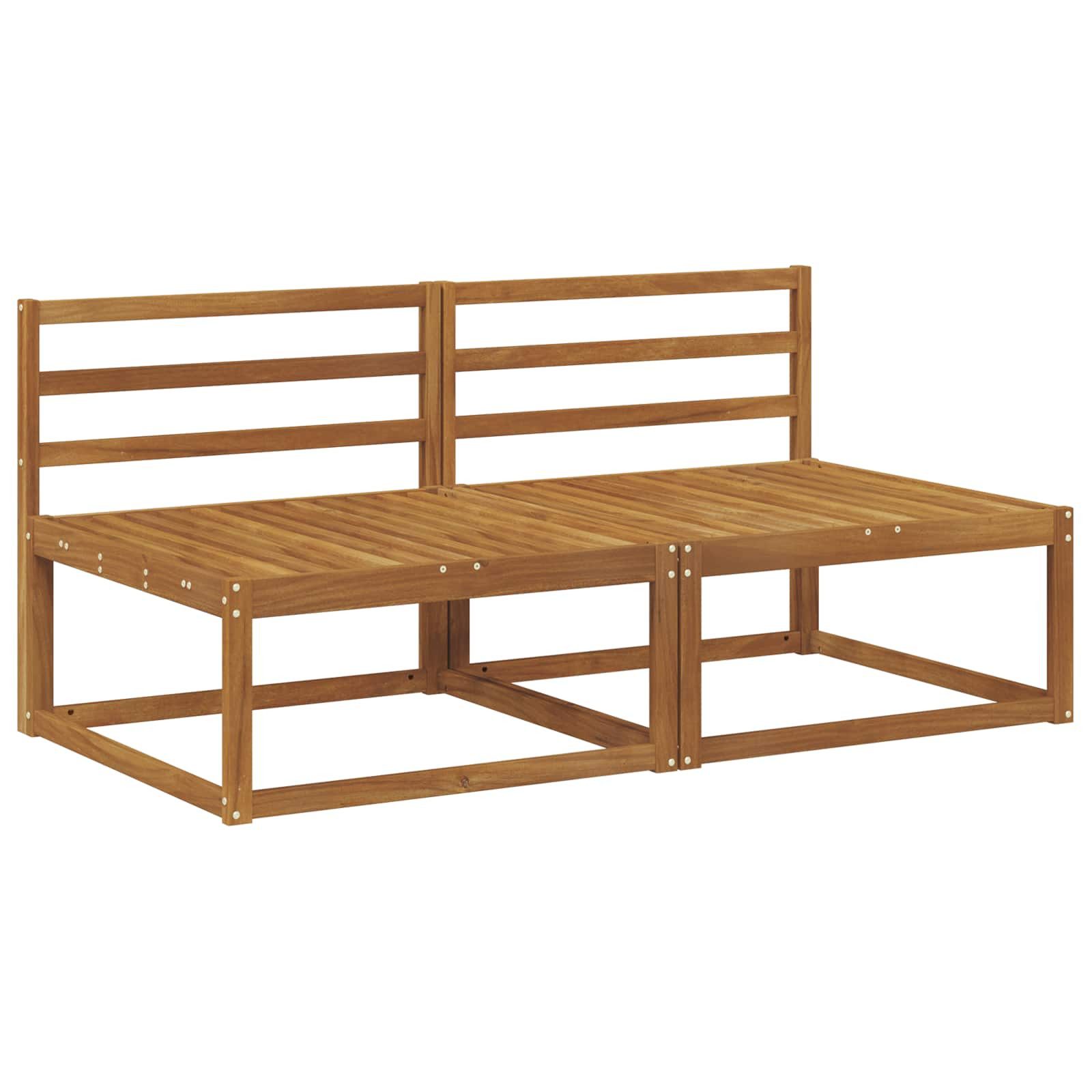 vidaXL Sofaelement 2 Stück Outdoor Mittelsofa Natur 158 x 83 x 73 cm (2 St)