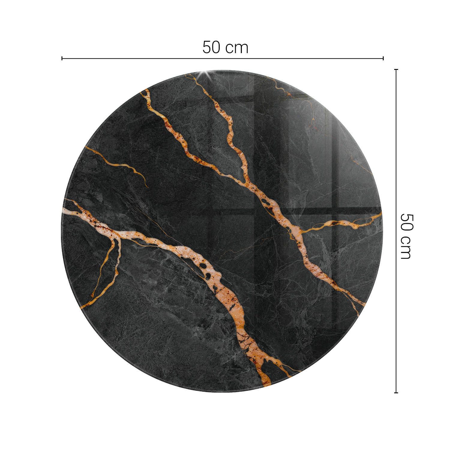 Tulup Tischplatte Tisch Glasplatte Ersatz Marmormuster mit Adern Glas Tischplatte – Bild 4 von 5