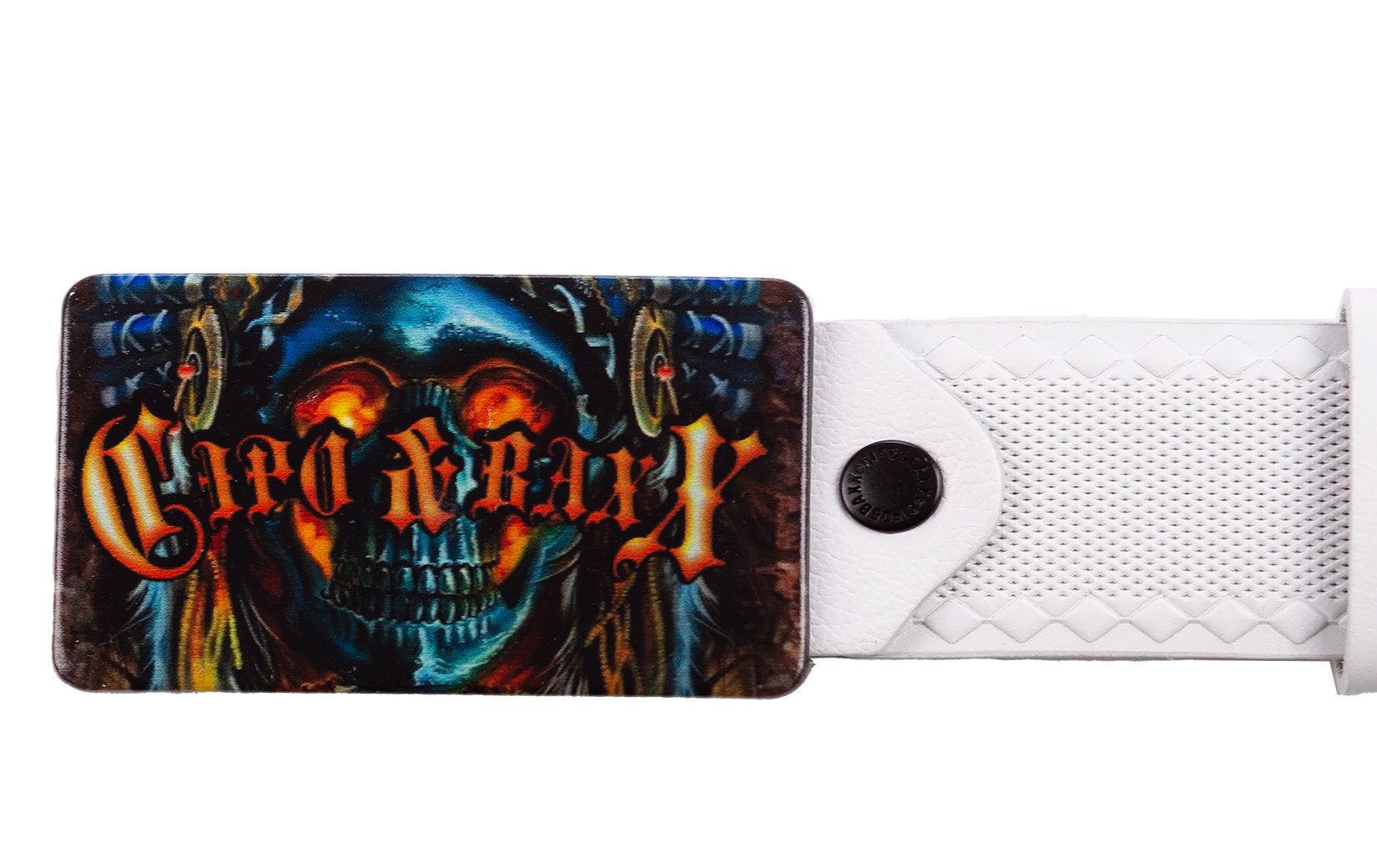 Cipo & Baxx Ledergürtel Gürtel BA-CG205 (1-St) mit bunter Totenkopfschnalle und Rautenmuster