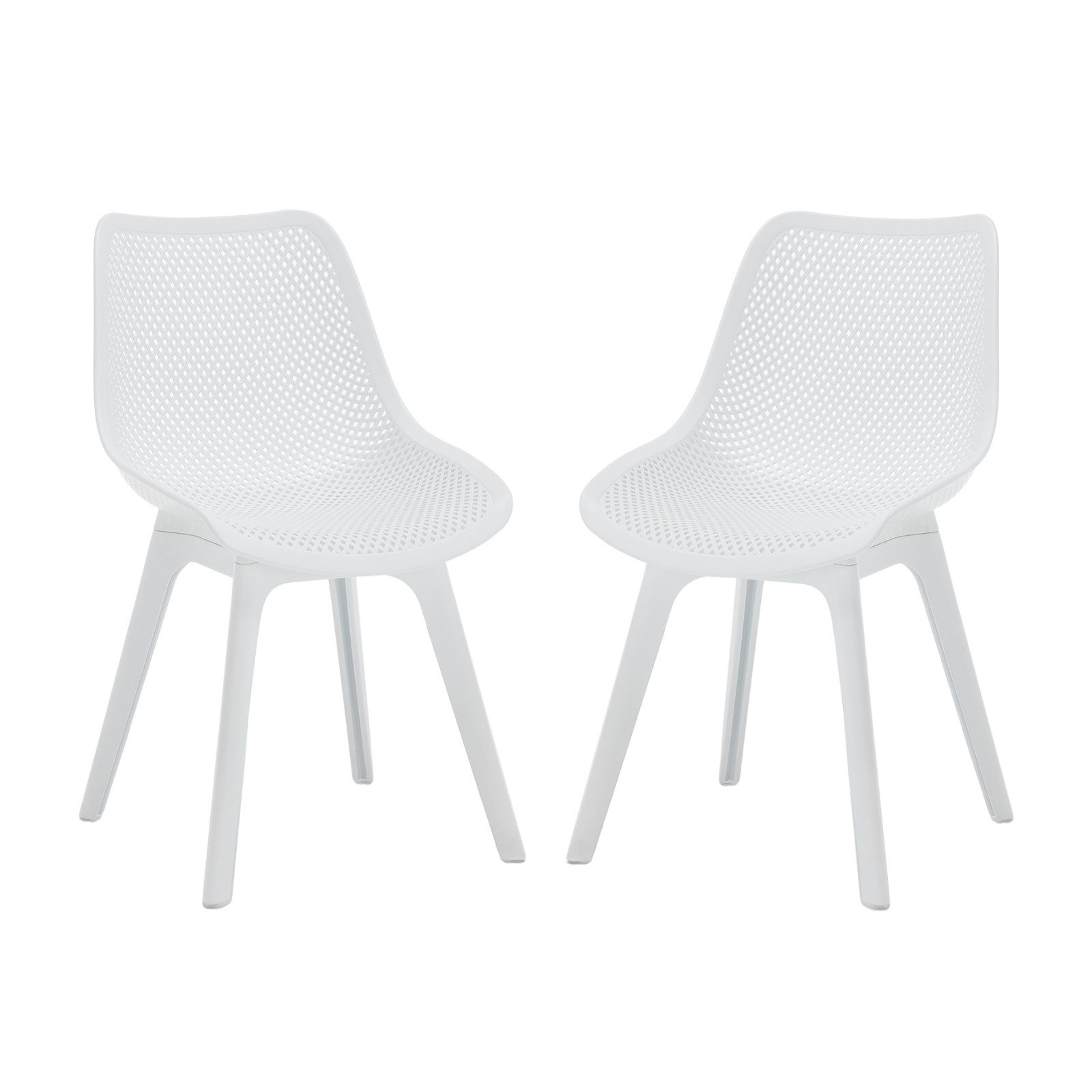 WAHSON OFFICE CHAIRS Gartenstuhl 2erSet,Moderner Outdoor Stuhl ohne armlehne,stapelbar Kunststoff Stuhl