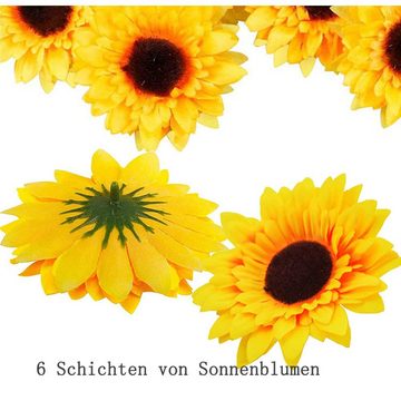 Kunstblume Künstliche Sonnenblumenköpfe, Gontence, Blumenköpfen künstlicher Sonnenblumen