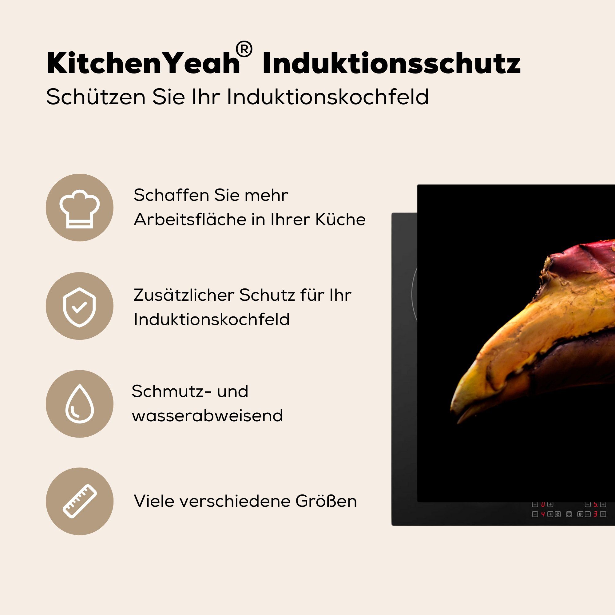 MuchoWow Herdblende-/Abdeckplatte Vogel - Schnabel cm, Induktionskochfeld - Vinyl, Schwarz, tlg), für (1 küche, Ceranfeldabdeckung 81x52 die Schutz