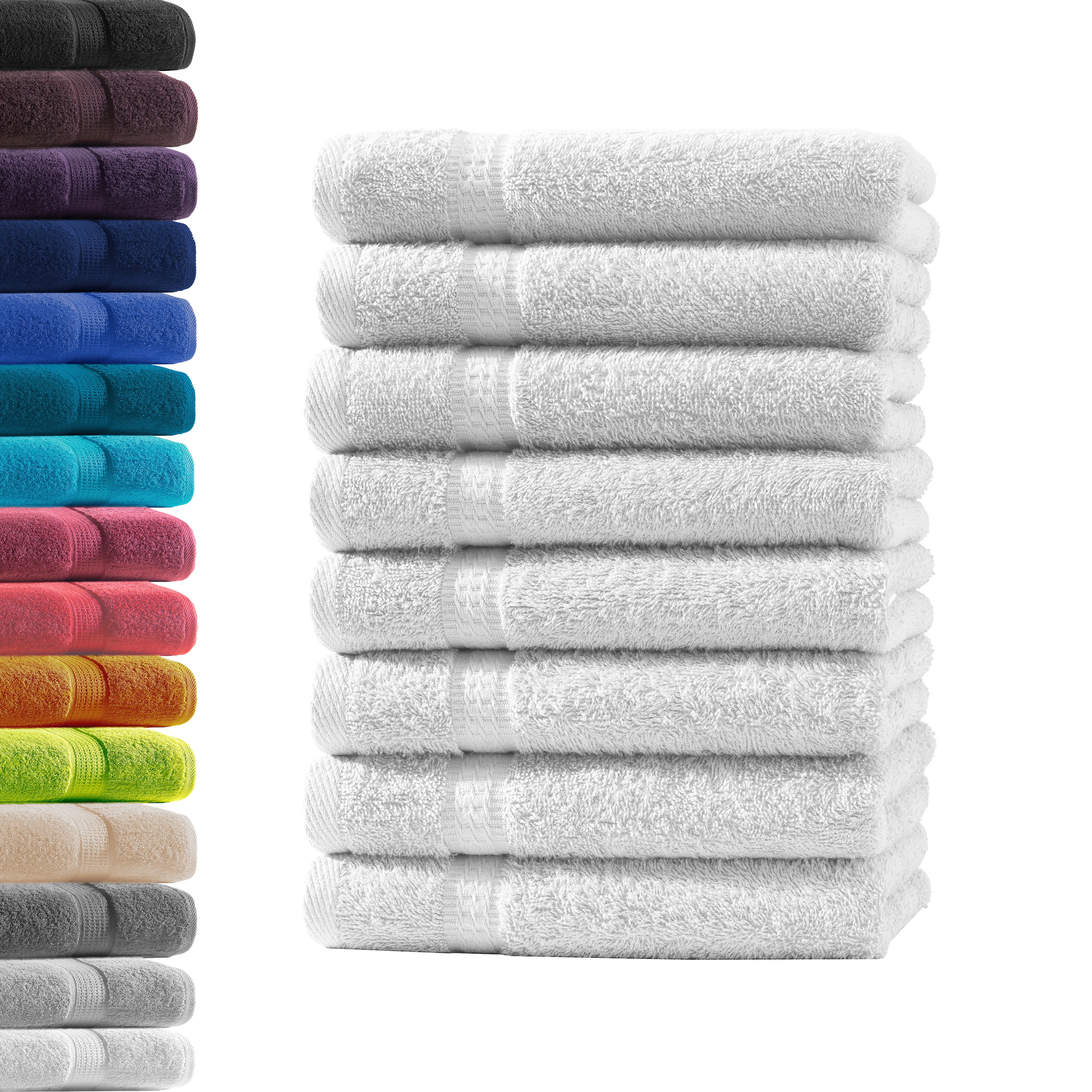 Hometex Premium Textiles Handtuch in Premium Qualität 500 g/m², Feinster Frottier-Stoff 100% Baumwolle, 8x Gästetuch, weich, saugfähig, extra schwer & flauschig - TEST BILD TOP MARKE 2025