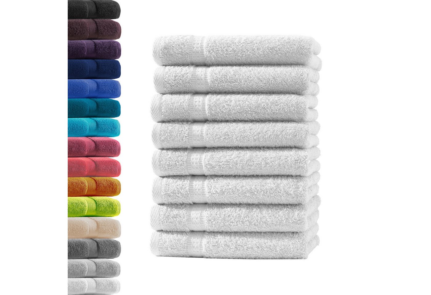Hometex Premium Textiles Handtuch in Premium Qualität 500 g/m², Feinster Frottier-Stoff 100% Baumwolle, 8x Gästetuch, weich, saugfähig, extra schwer & flauschig