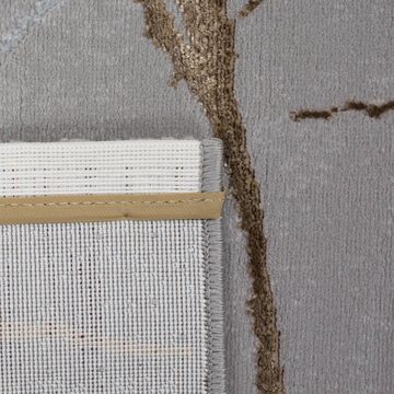 Teppich Moderner Designerteppich mit glänzenden Ästen abstrakt gold, Carpetia, rechteckig, Höhe: 8 mm