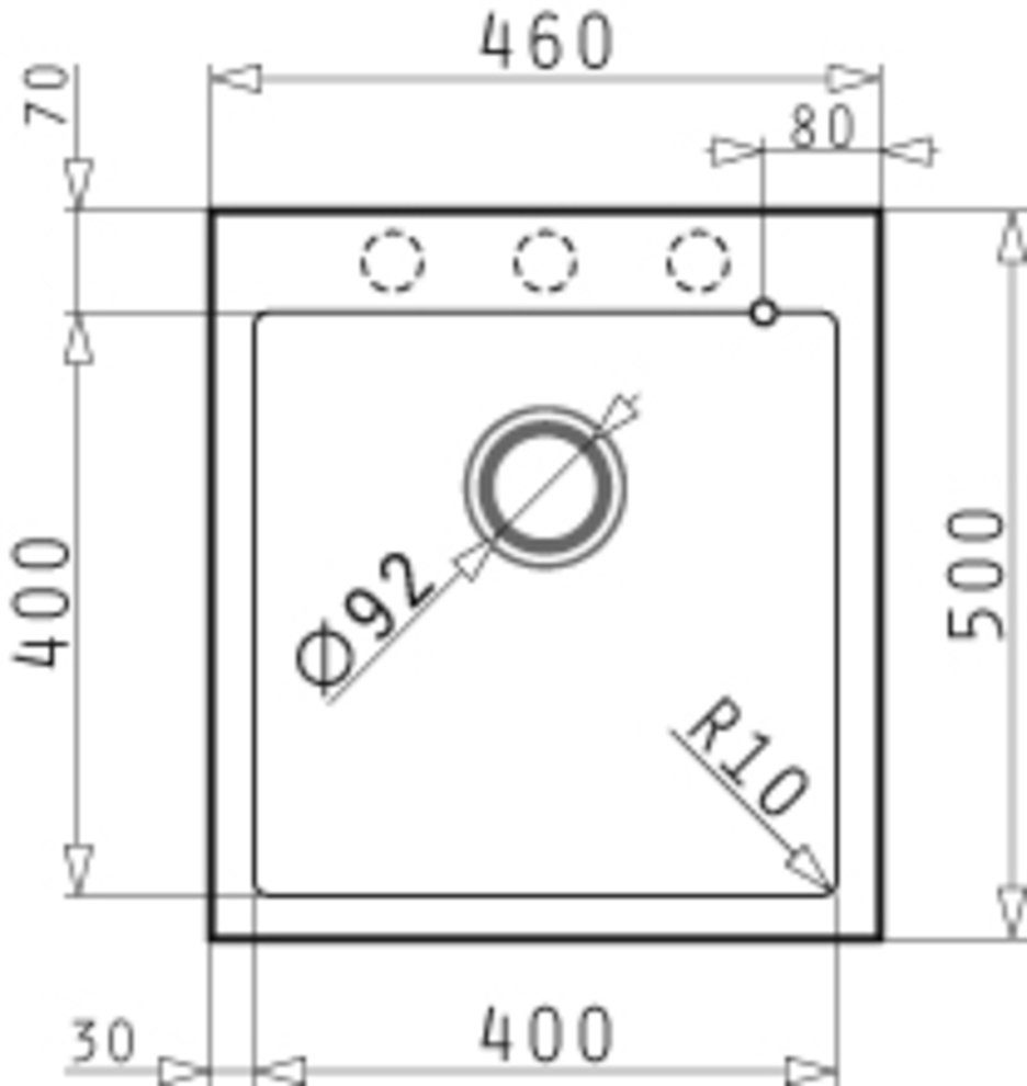 Pyramis Granitspüle rechteckig, cm weiß 46/50 Istros