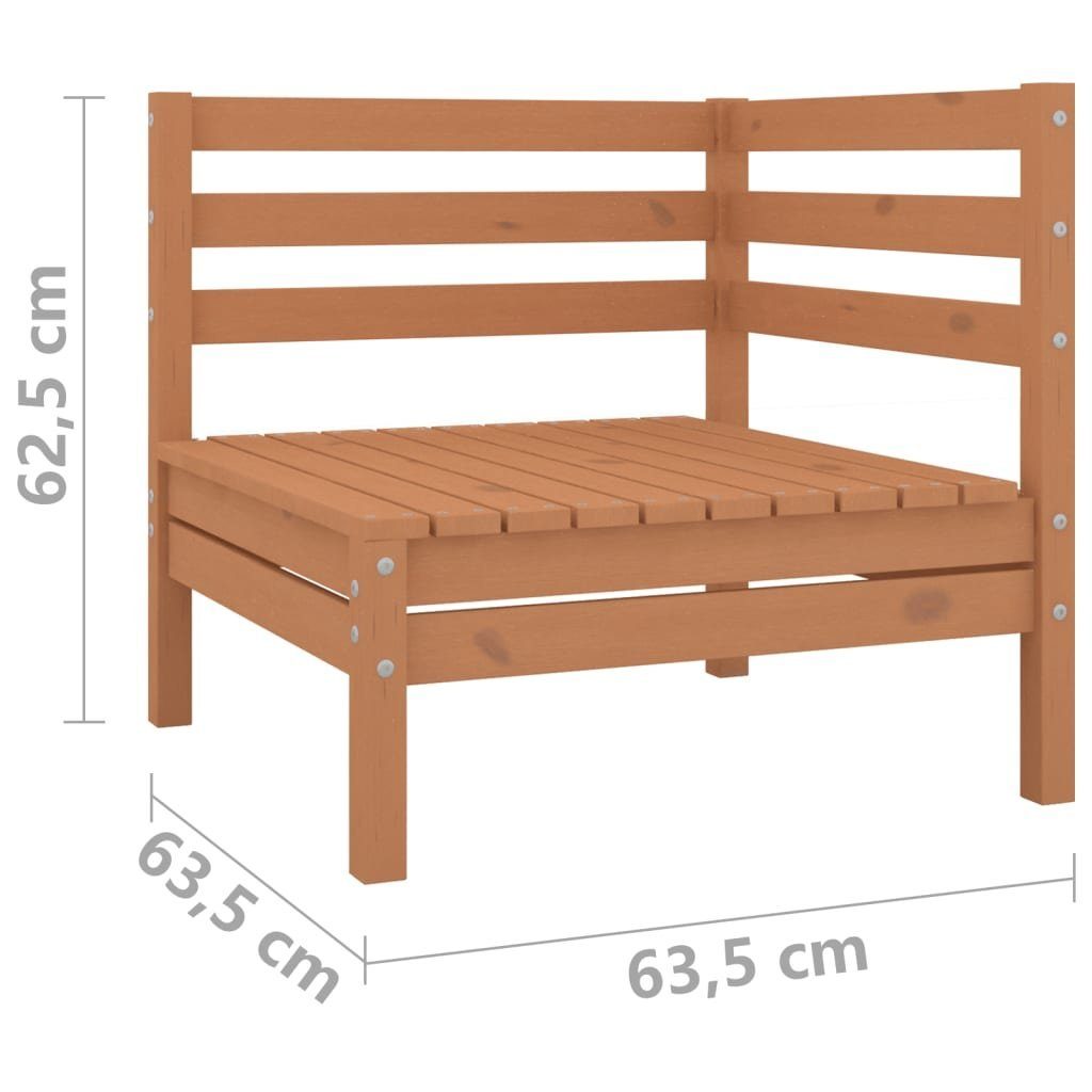 vidaXL Loungesofa 2-Sitzer-Gartensofa Honigbraun Massivholz 1 Teile Kiefer