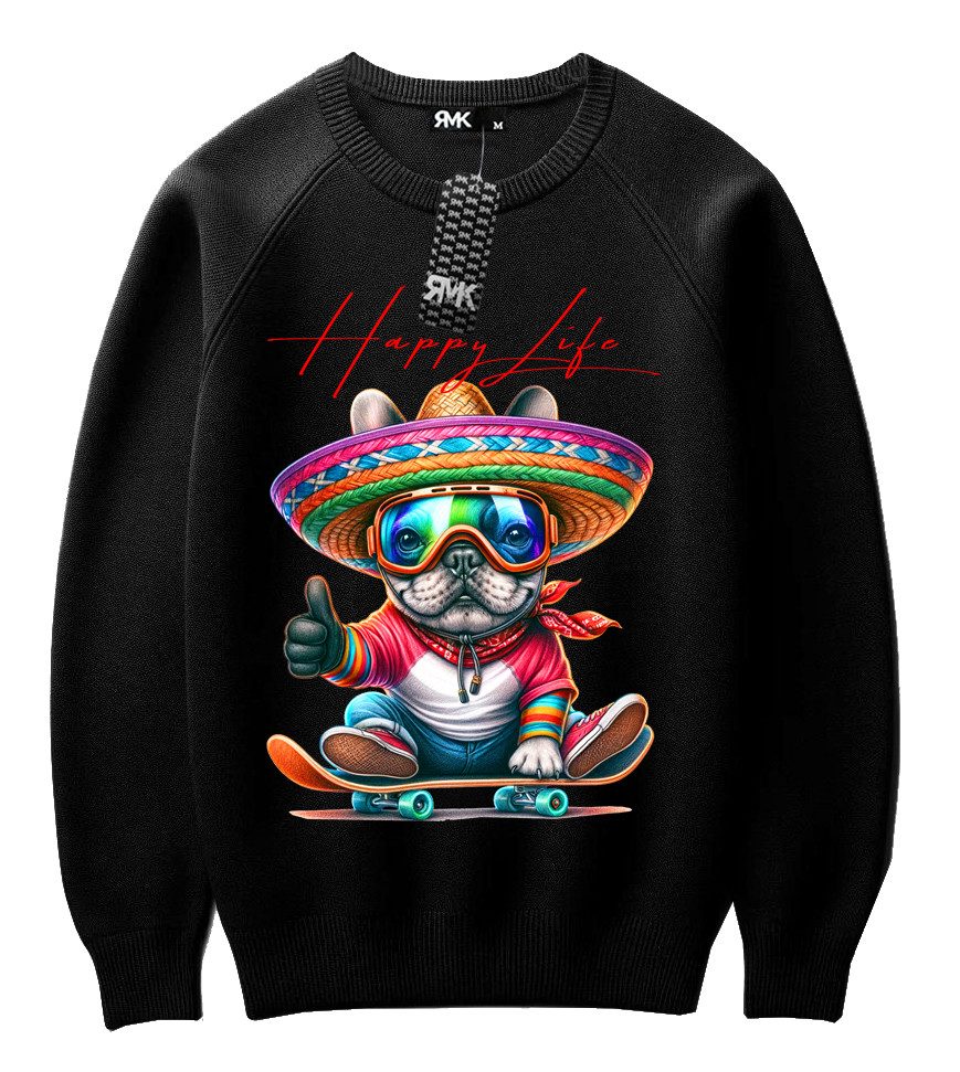 RMK Rundhalspullover Herren Pullover Langarmshirt Sweatshirt Pulli Oversize günstig online kaufen