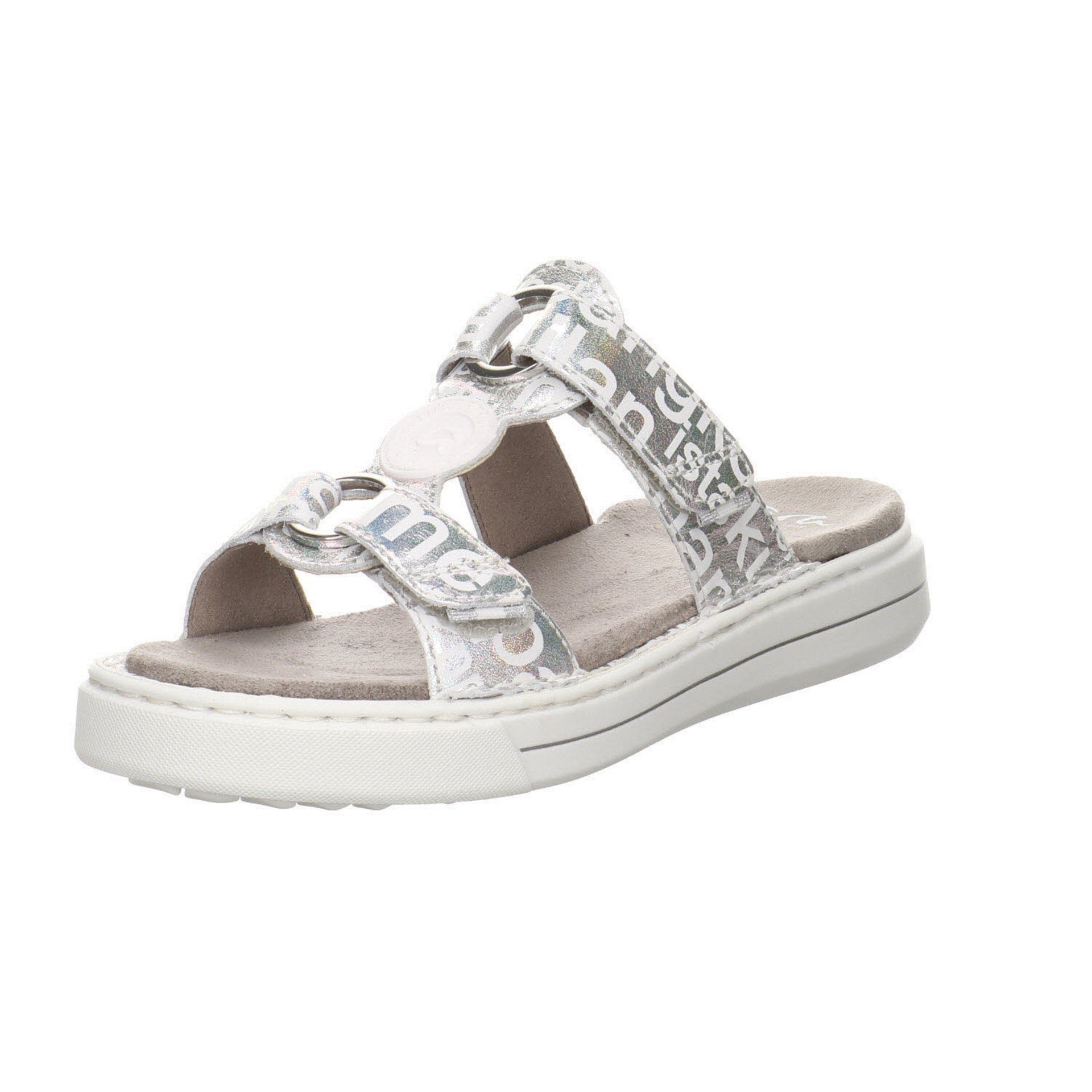 Ara Damen Pantoletten Sandalen hell Pantolette Courtyard gold+silber Pantolette Veloursleder