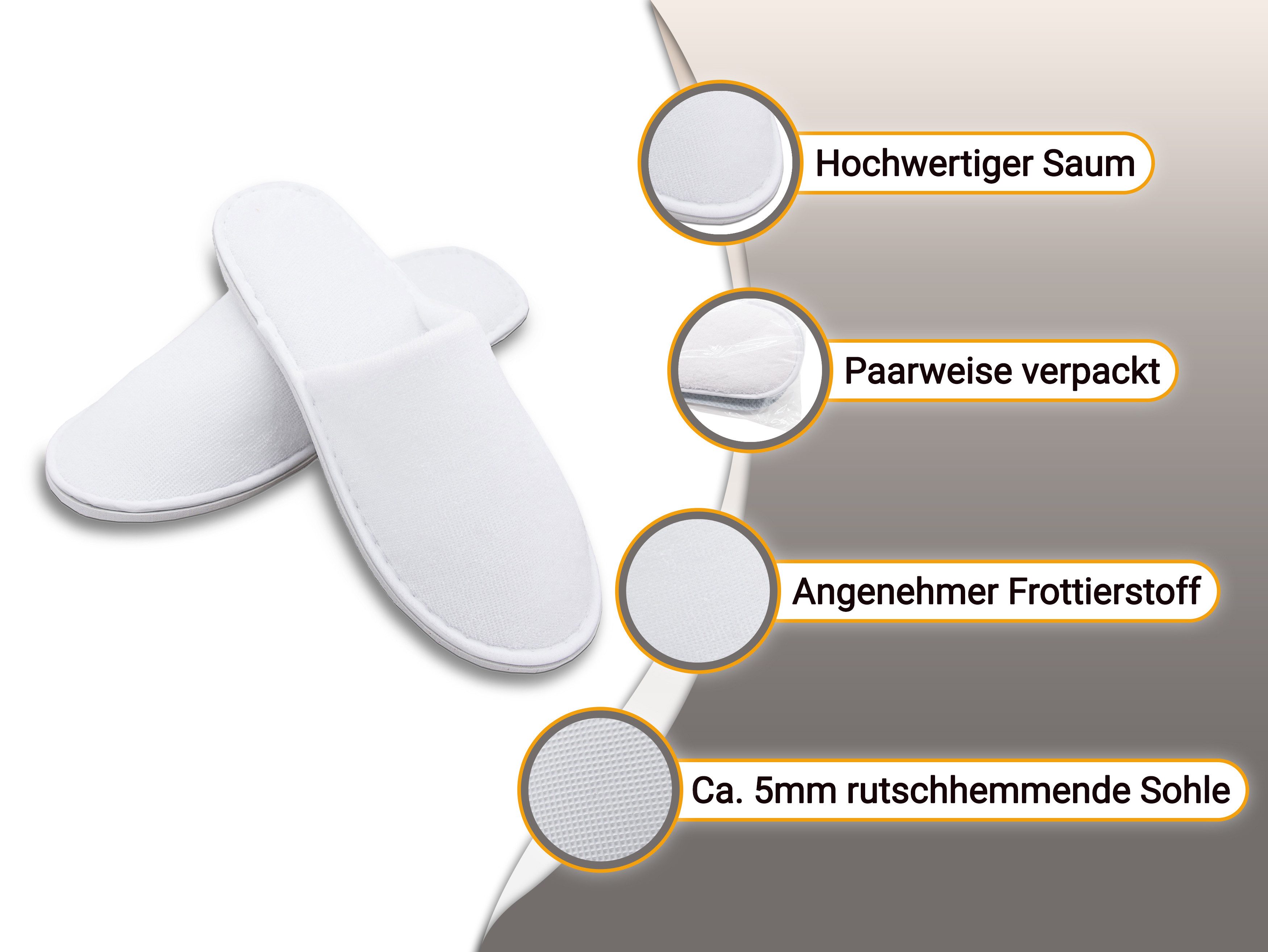 ZOLLNER Pantoffel (10-tlg) 100% Polyester, vom Hotelwäschespezialisten