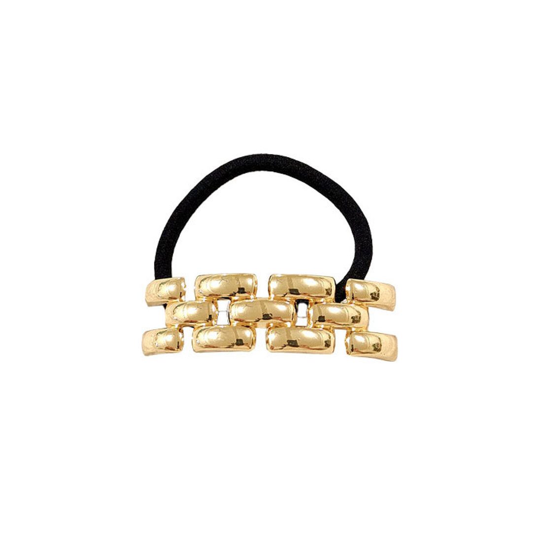 KARMA Haargummi vers. Modelle Schwarz Gold Metall Damen Haarzopf Haarschmuck modern, Damenhaarschmuck, Damenhaargummi Damenhaarzopf