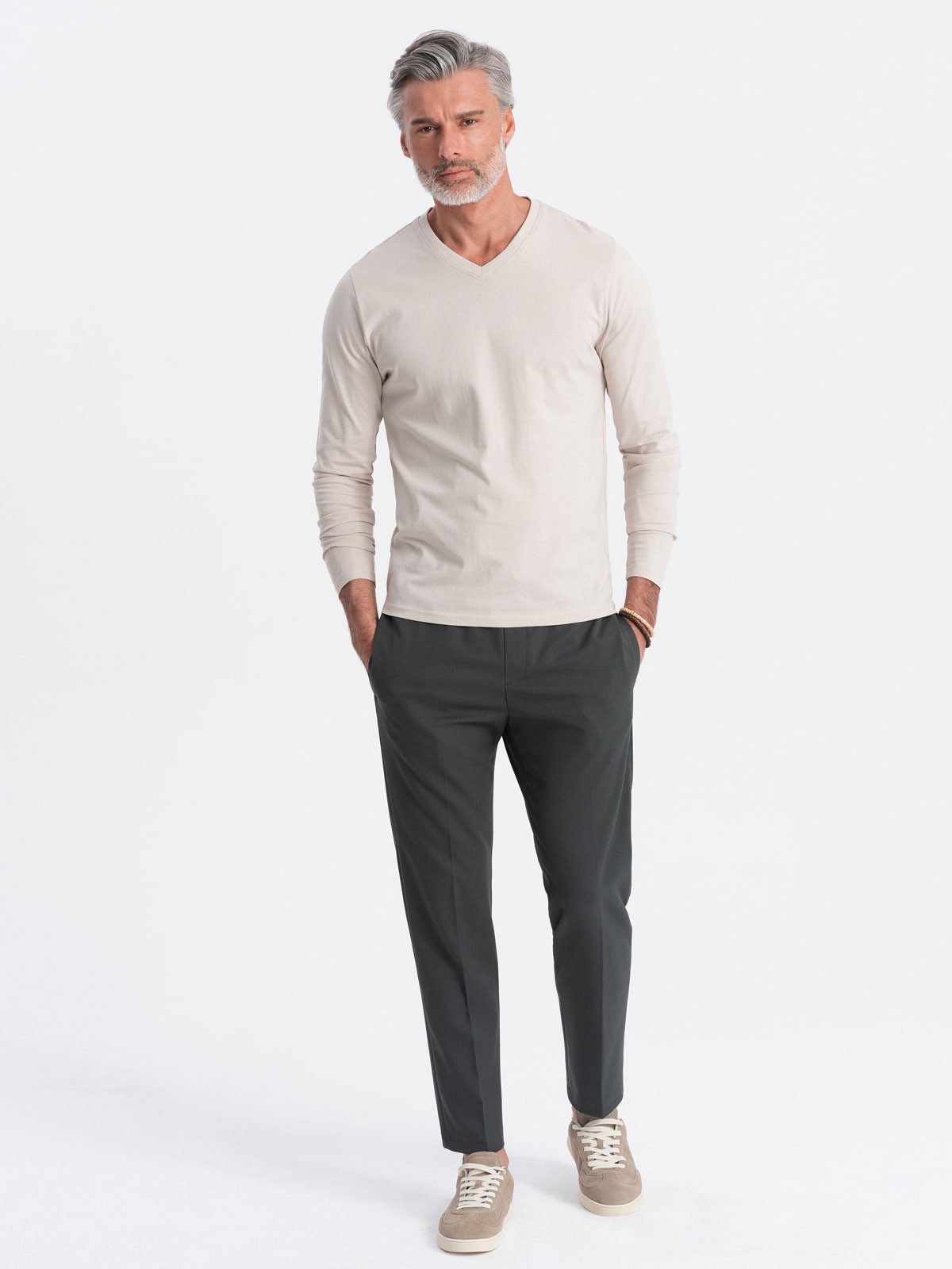 OMBRE Longsleeve Longsleeve für Herren mit V-Ausschnitt.