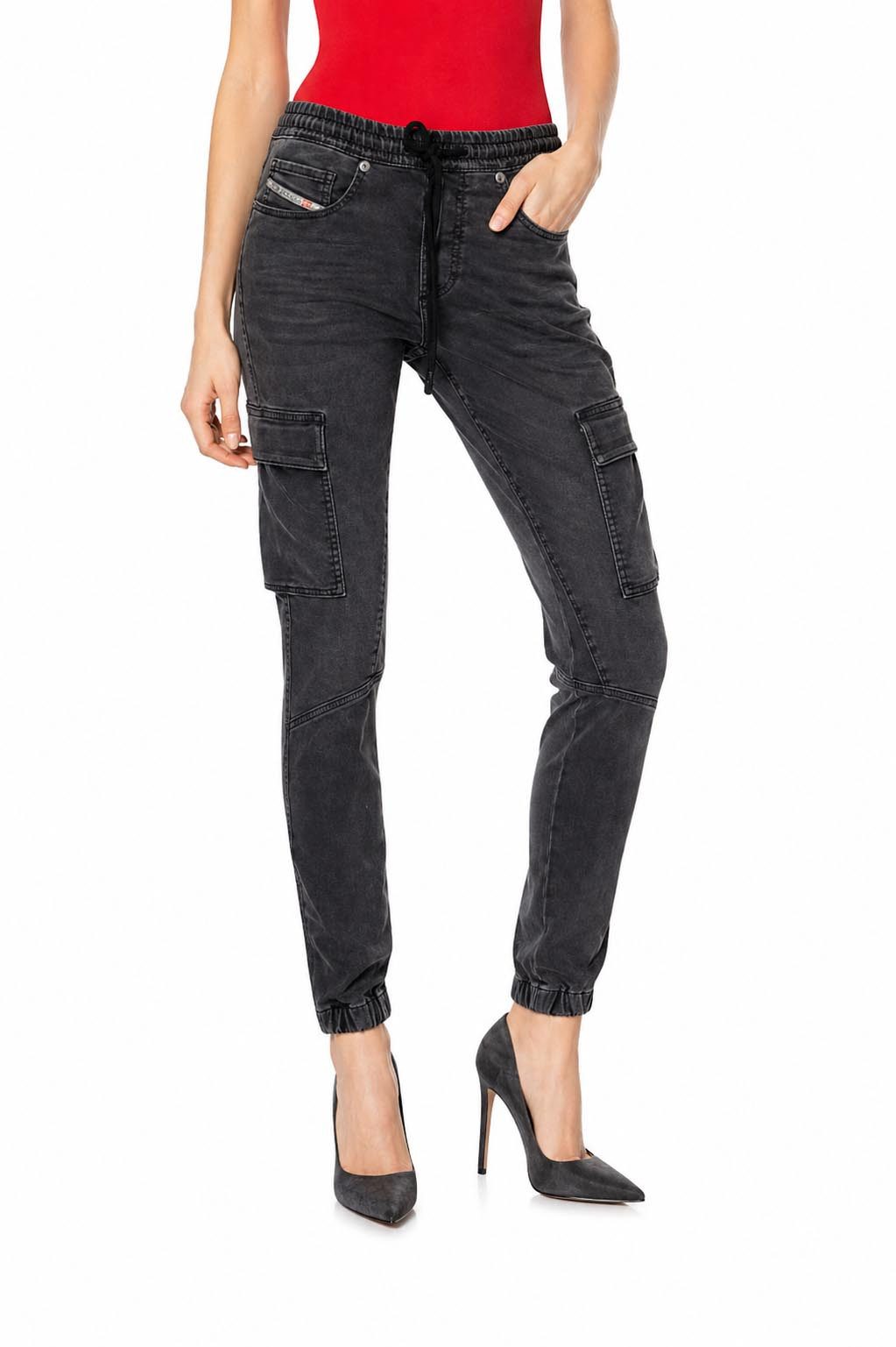 Diesel Slim-fit-Jeans Diesel Damen JoggJeans D-Ursy 09J75 Slim Fit Jogger Denim Cargotaschen
