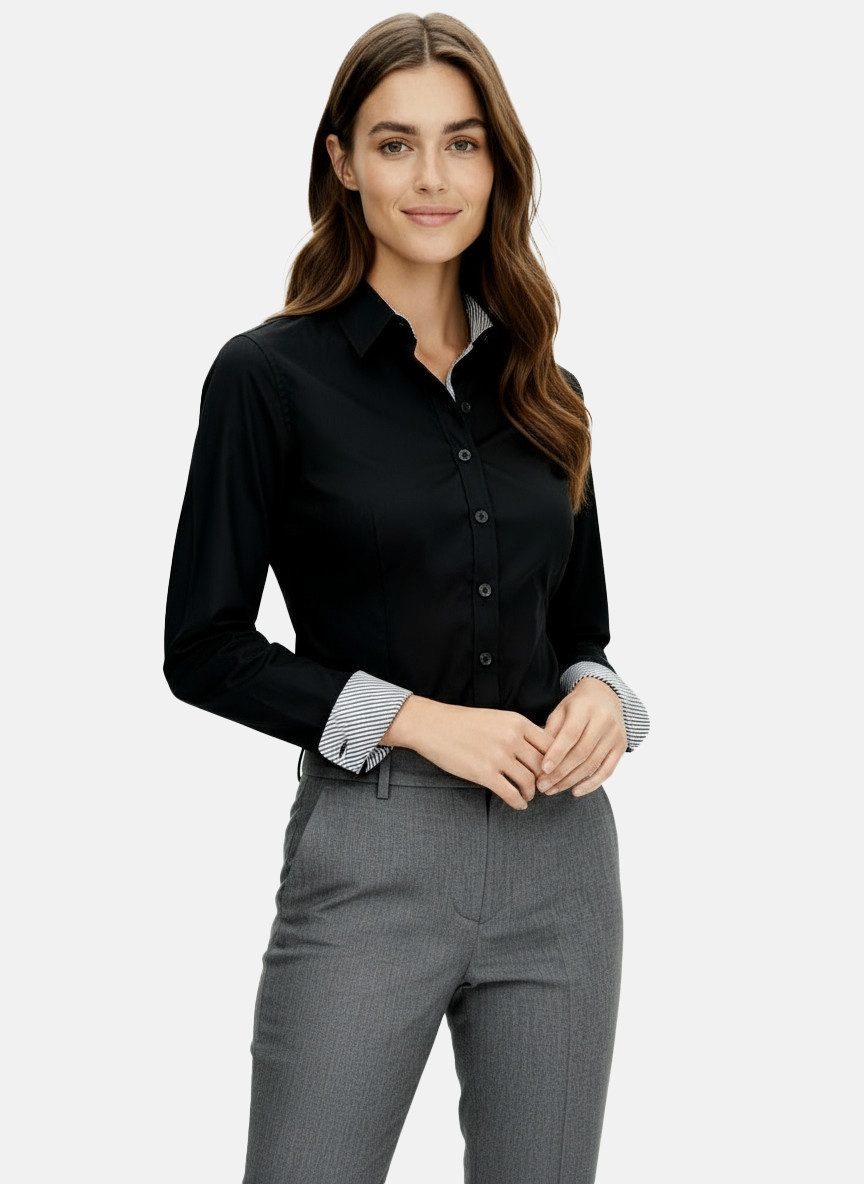 HEVENTON Hemdbluse aus reiner Baumwolle