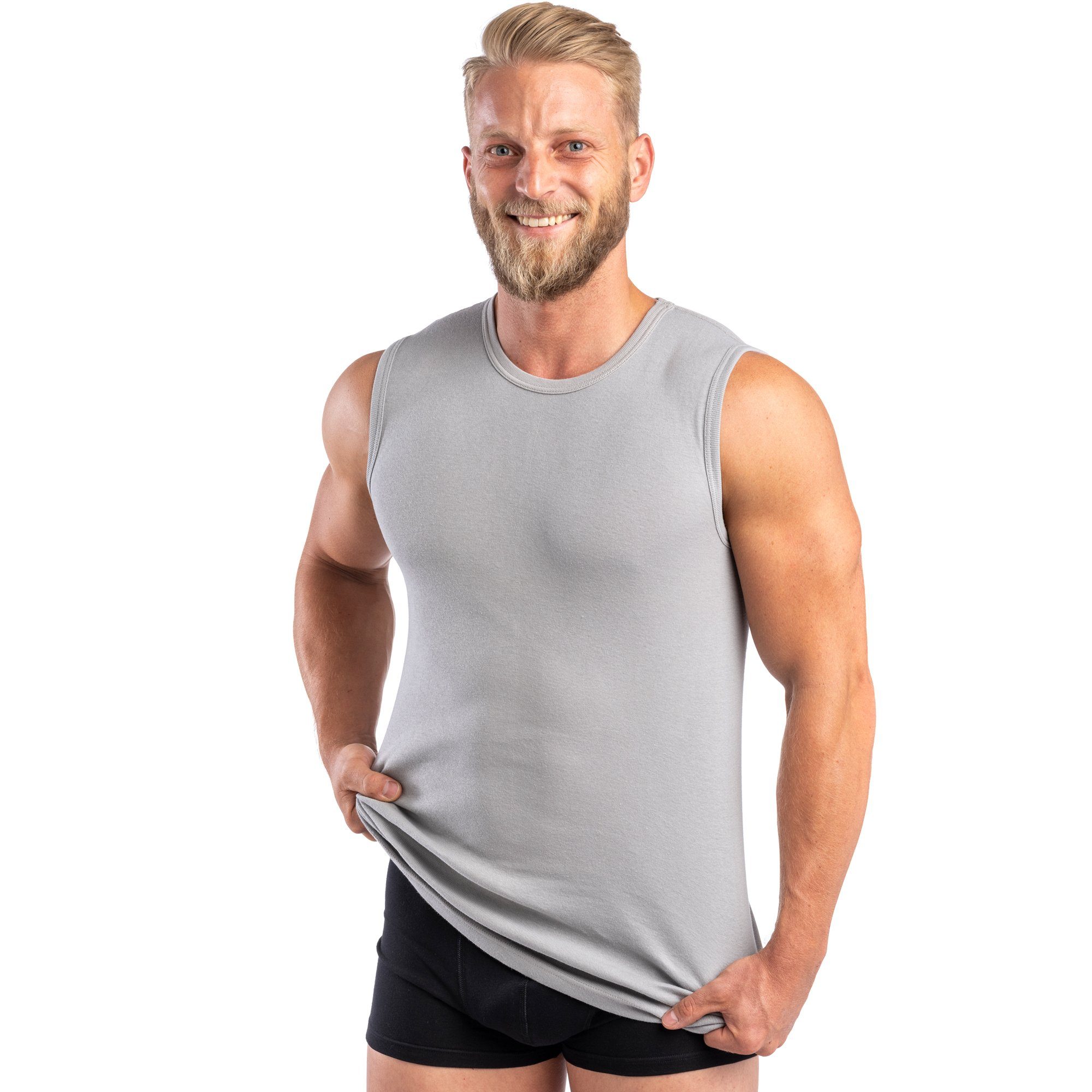 HERMKO Achseltop 3040 Herren Muskelshirt aus 100% Biobaumwolle, Unterhemd V günstig online kaufen