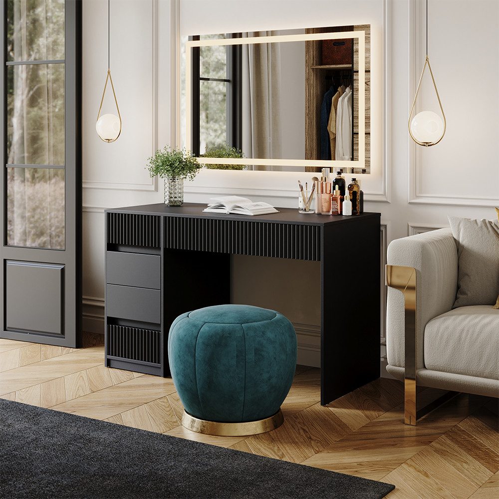 Vicco Schminktisch Omira, Schwarz, 120 cm günstig online kaufen