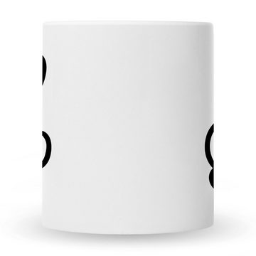 GRAVURZEILE Tasse mit Motiv Hände, Keramik, Peace - Farbe: Weiß