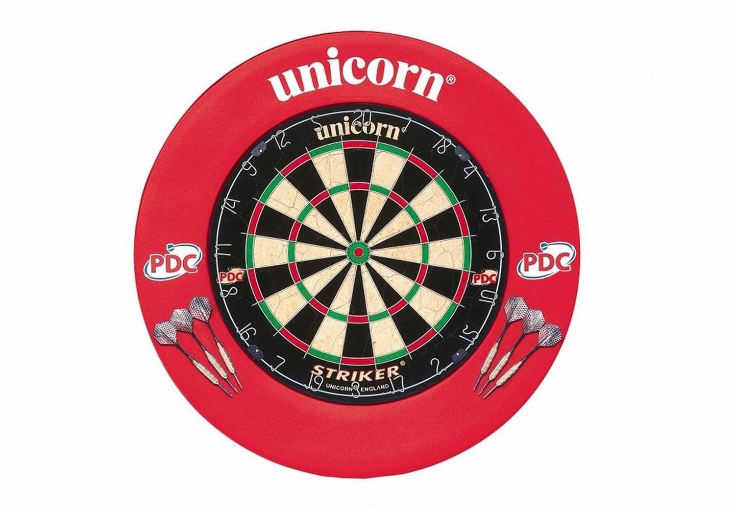 unicorn Dart-Wandschutz Striker Board + Surround Center, Dartboard Dart Board Scheibe Darts