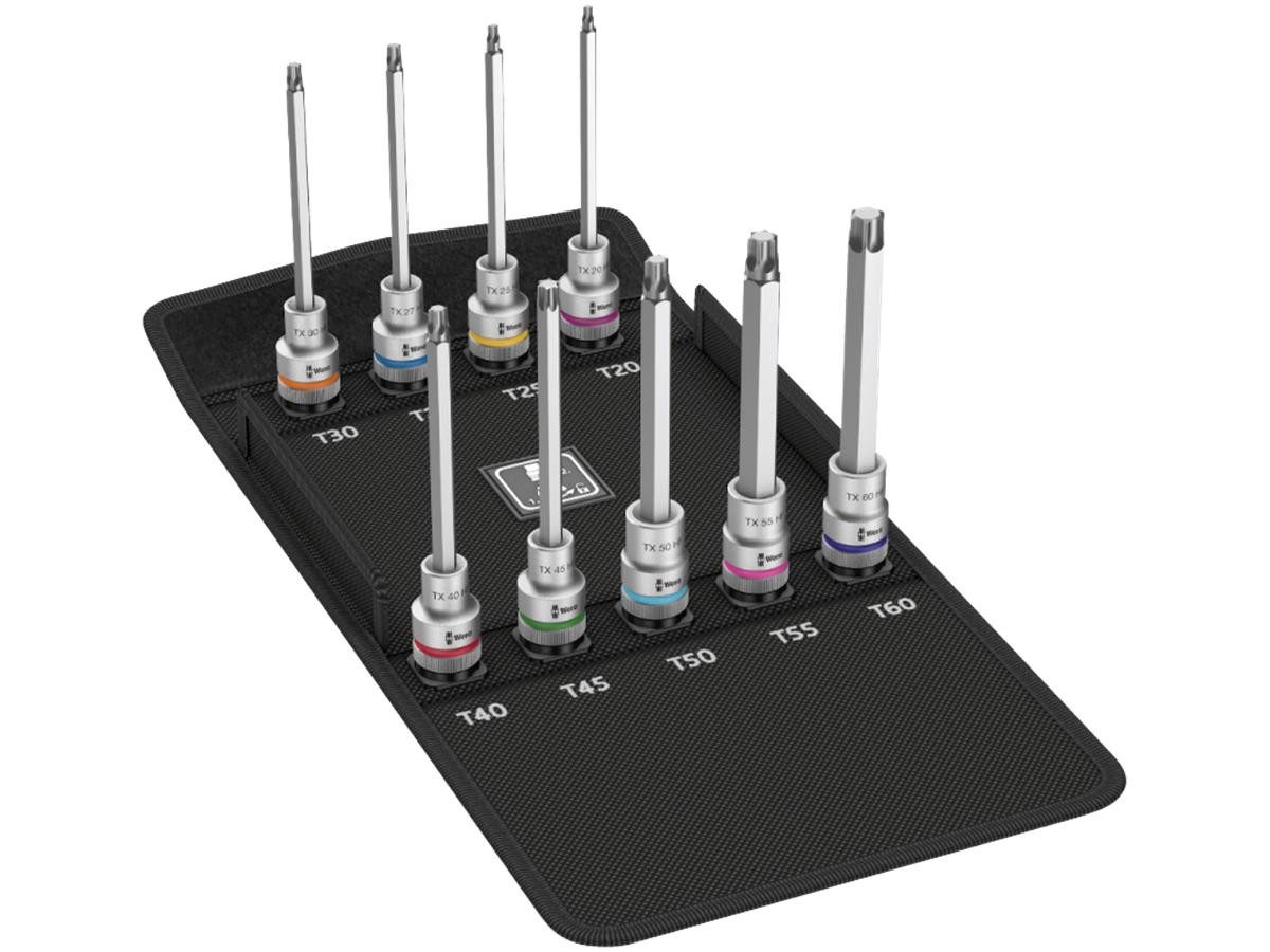 Wera Steckschlüssel 8767 C TORX® HF 3 (Set, 9 St), Zyklop Bitnuss-Satz TORX®, mit Haltefunktion