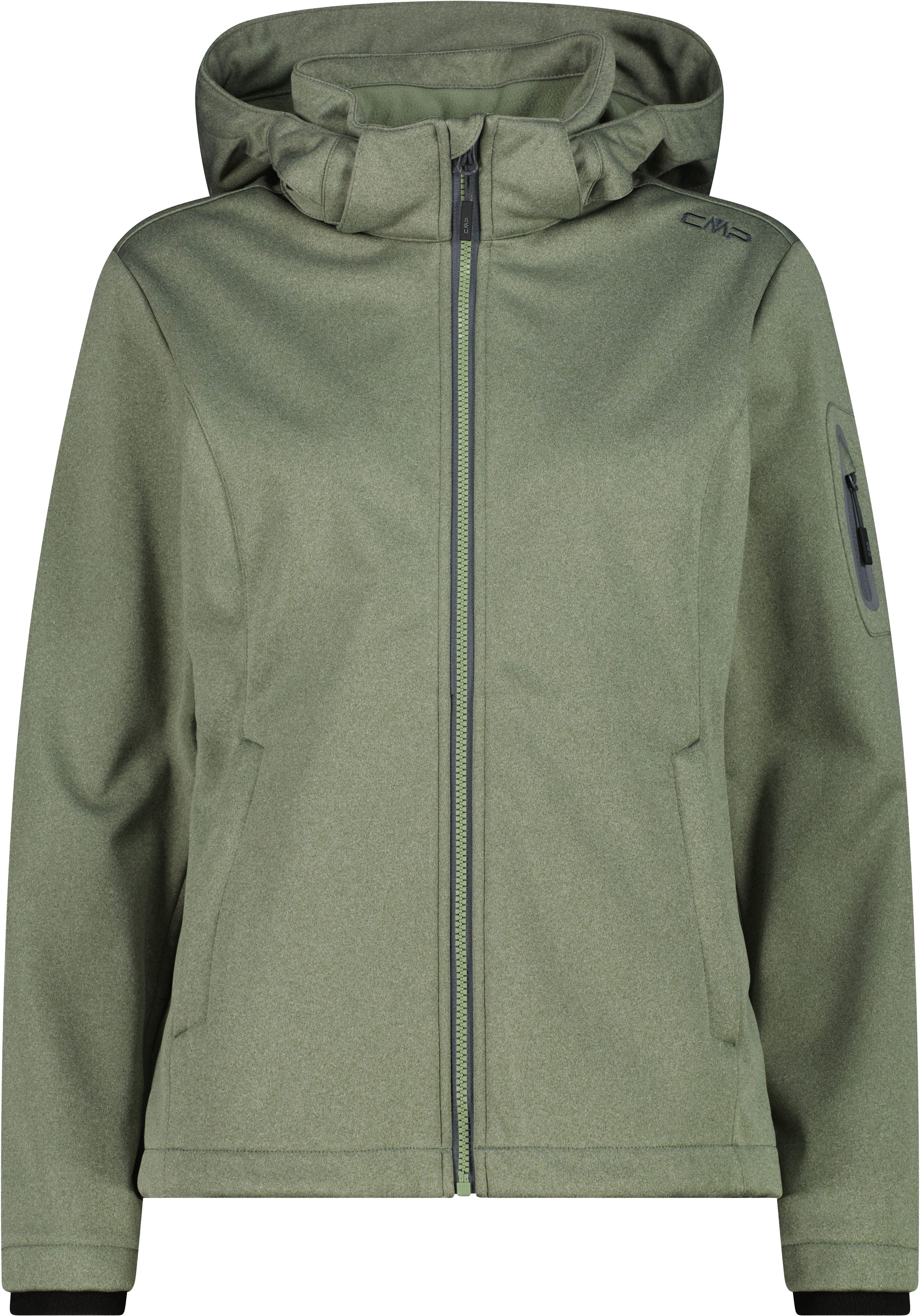 CMP Softshelljacke WOMAN JACKET ZIP HOOD mit Kinnschutz, atmungsaktiv, wasserdicht