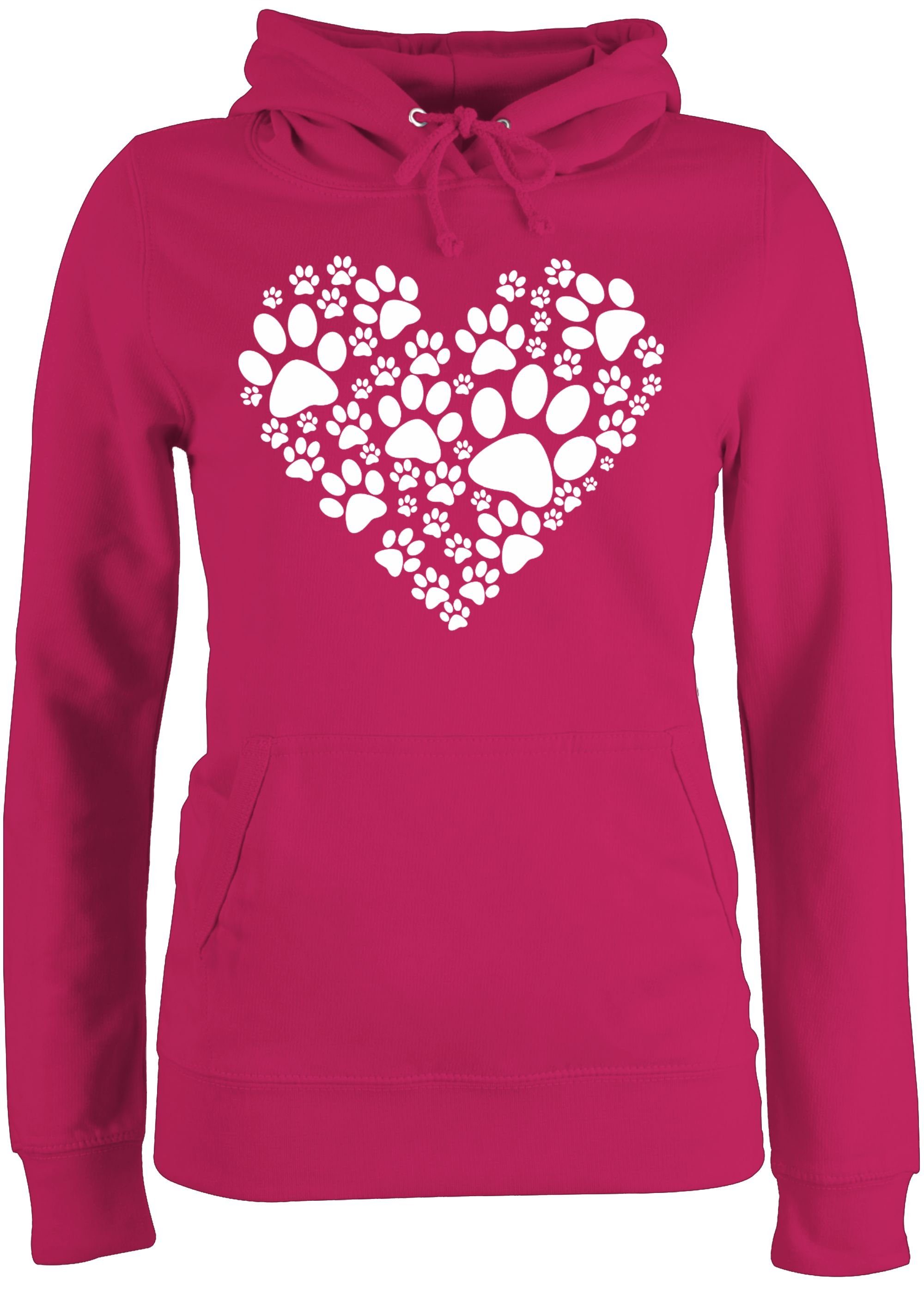 Shirtracer Hoodie »Pfoten Herz Sprüche Statement mit Spruch Damen