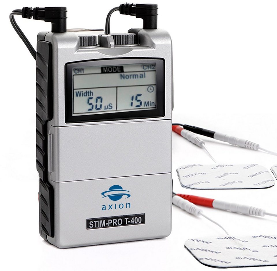 Axion TENSGerät STIMPRO T400 mit 4 Elektroden zur Schmerztherapie, (Set), ReizstromTherapie Axion TENSGerät STIMPRO T400 mit 4 Elektroden zur Schmerztherapie, (Set), ReizstromTherapie