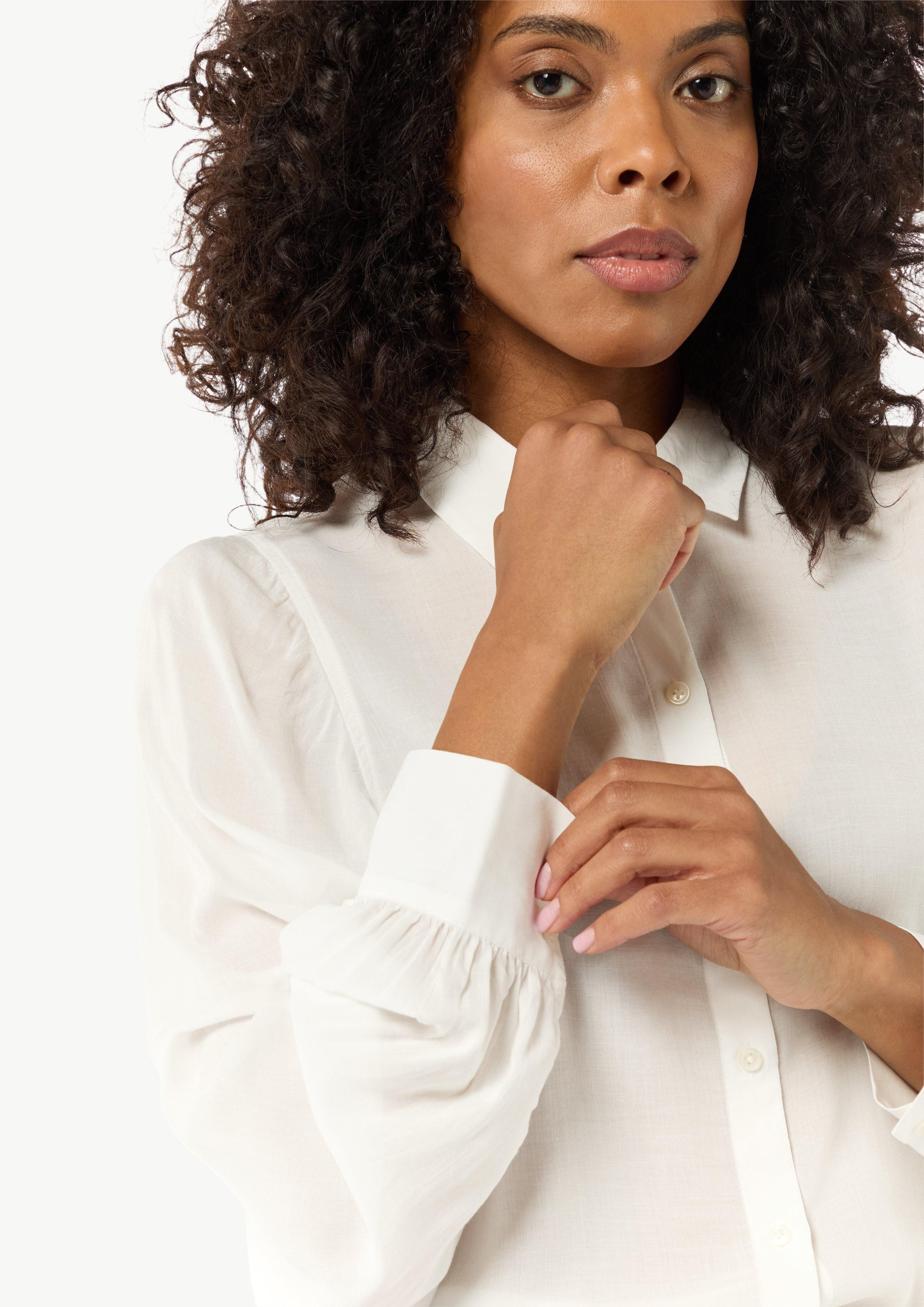Comma Langarmbluse Relaxed-Fit-Bluse mit voluminösen Ärmeln günstig online kaufen