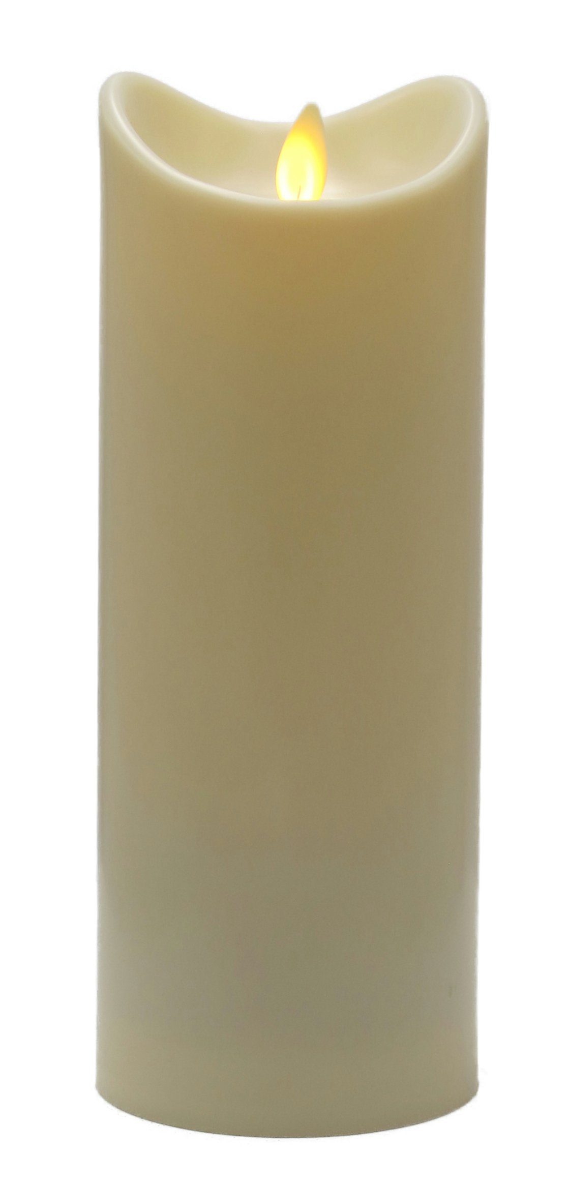 BONETTI LED-Kerze LED Stumpenkerze mit beweglicher Flamme, rotierender Docht, Timer, batteriebetrieben, LED-Kerzenlicht