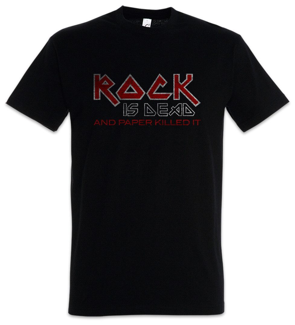 Urban Backwoods Print-Shirt Rock is Dead and Paper Herren T-Shirt Killed It Scissors And Roll Punk (1-tlg) Music Musician Band Metal