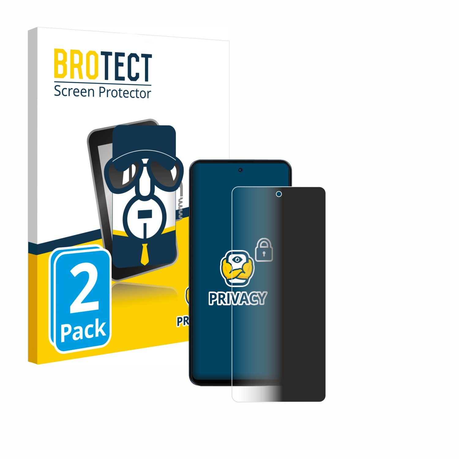 BROTECT Displayschutzfolie Sichtschutzfolie für Blackview Shark 8, 2 Stück, Anti-Spy Privacy Sichtschutz Blickschutzfolie Blaulicht-Schutz