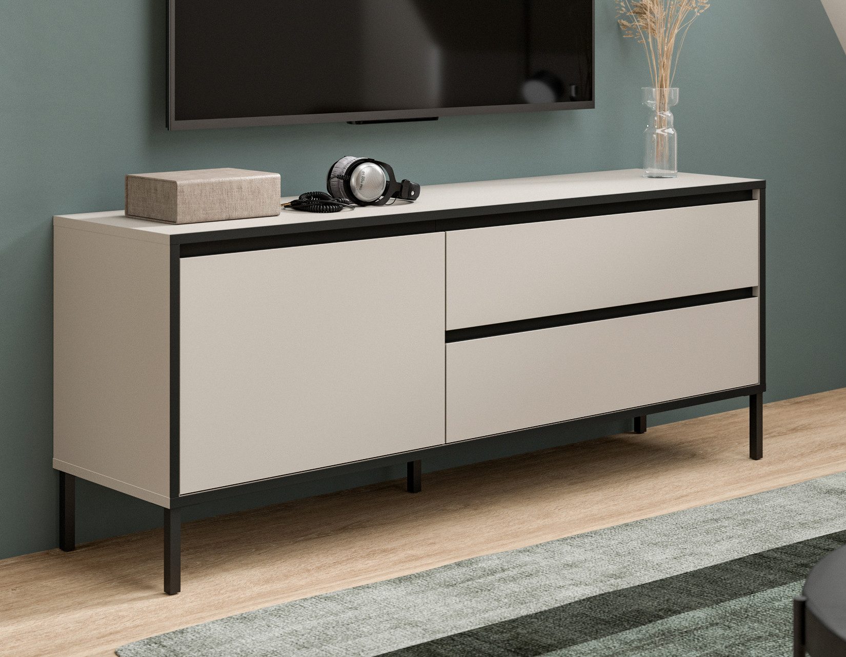 Inn.Furn Lowboard Torello (Flat-TV Unterschrank in Kaschmir / Sand, 150 x 6 günstig online kaufen