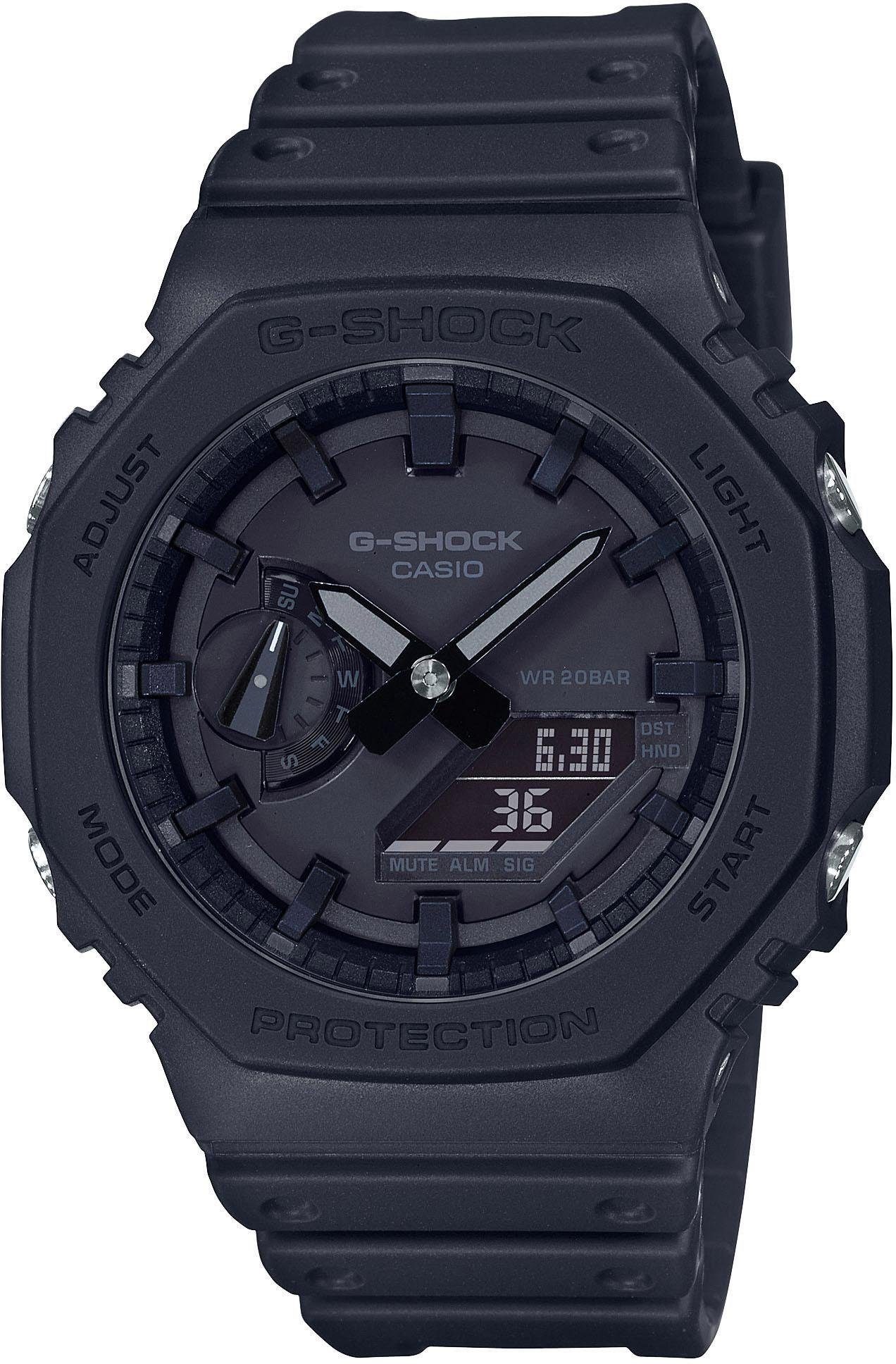 CASIO G-SHOCK Chronograph GA-2100-1A1ER, Quarzuhr, Armbanduhr, Herrenuhr, digital, bis 20 bar wasserdicht