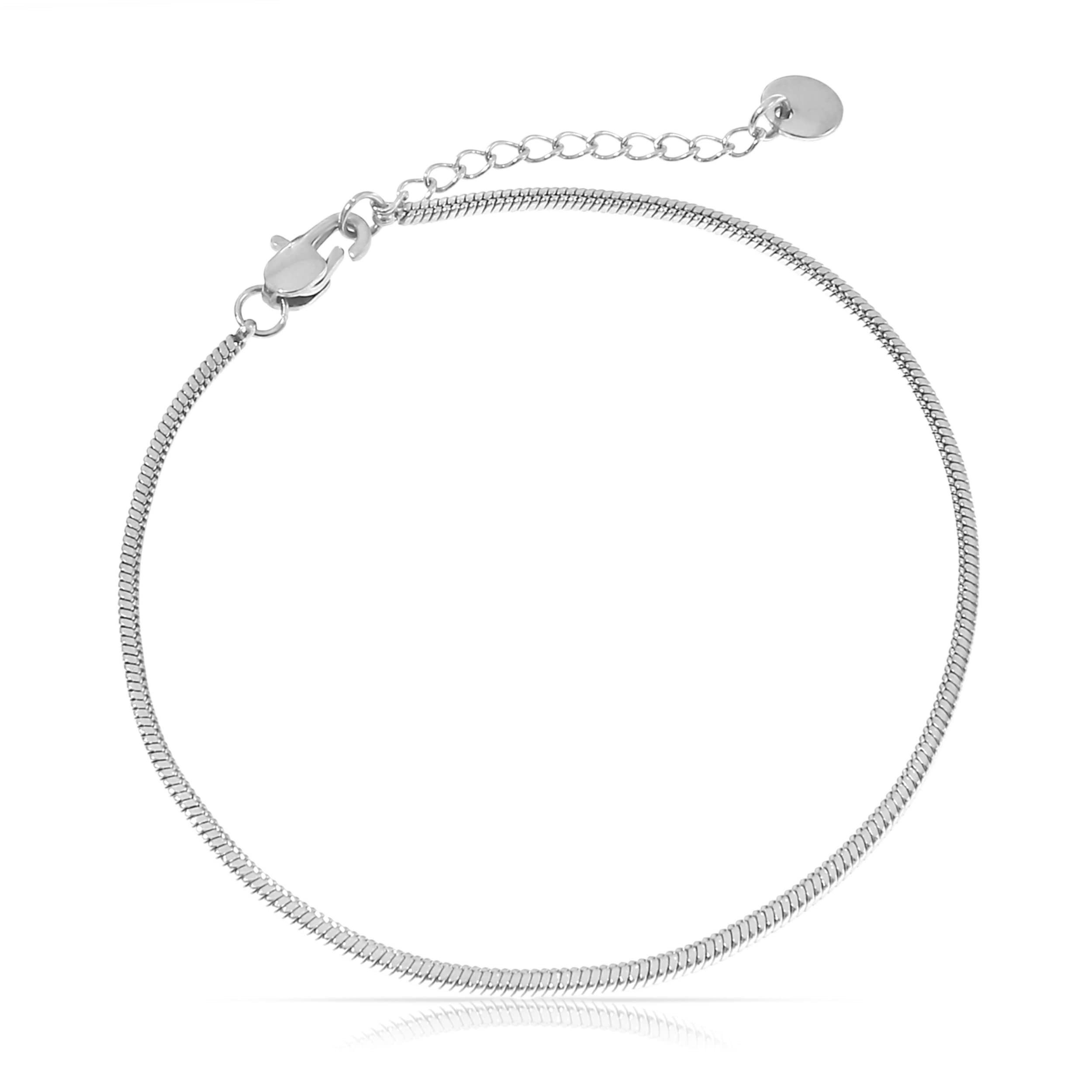 Made by Nami Edelstahlarmband Minimalistisch Damen Filigran, Cuban Link Chain Frauen