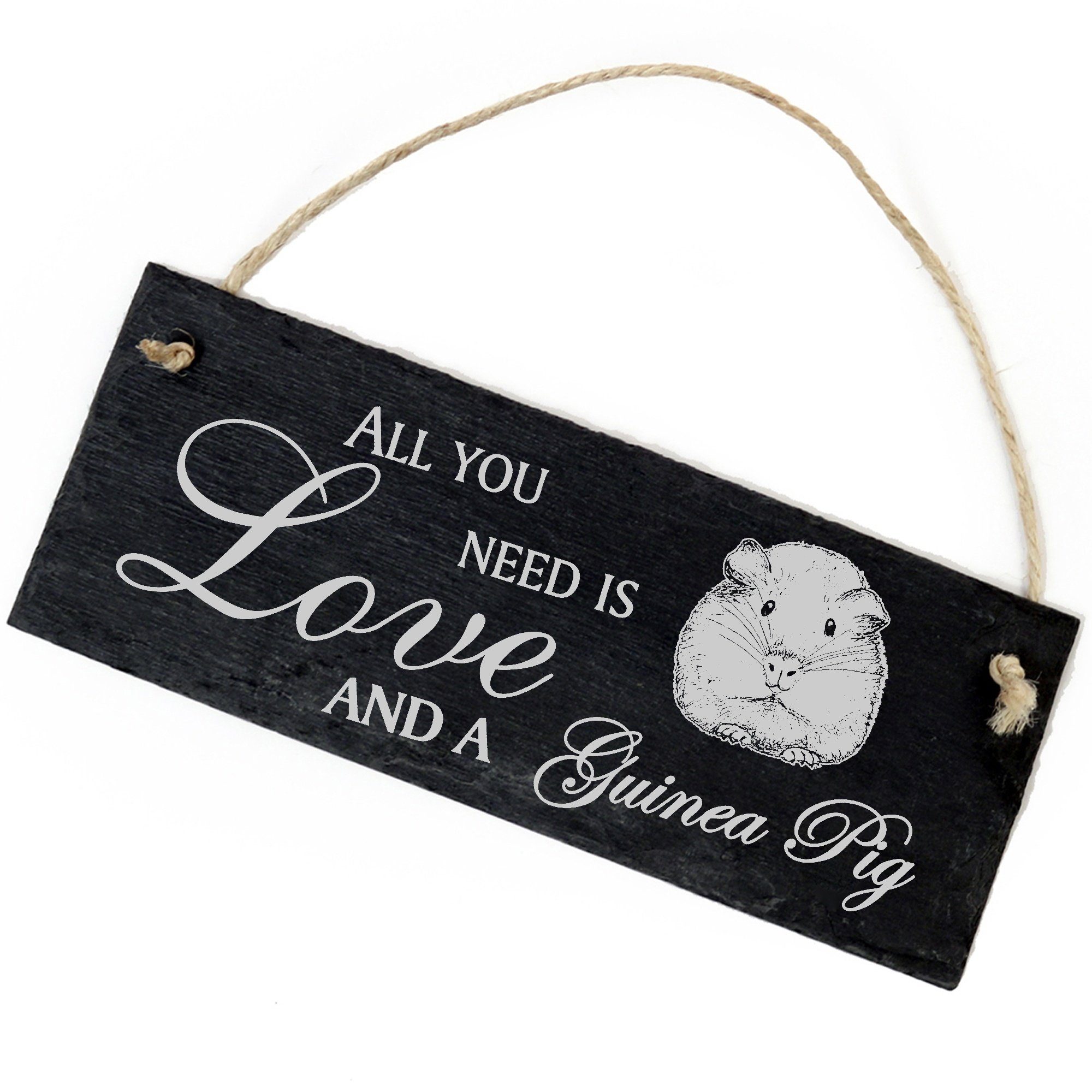 Dekolando Hängedekoration Meerschweinchen 22x8cm All you need is Love and a Guinea Pig