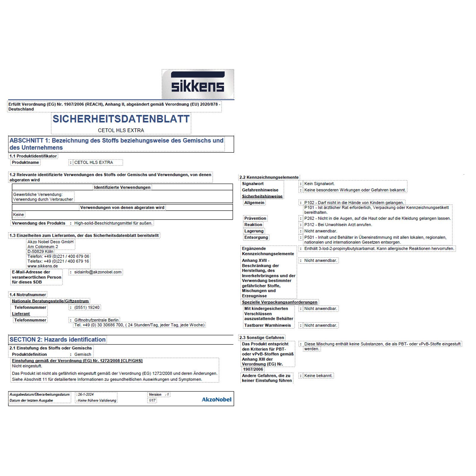 Sikkens Holzschutzlasur CETOL HLS EXTRA - 2.5 LTR