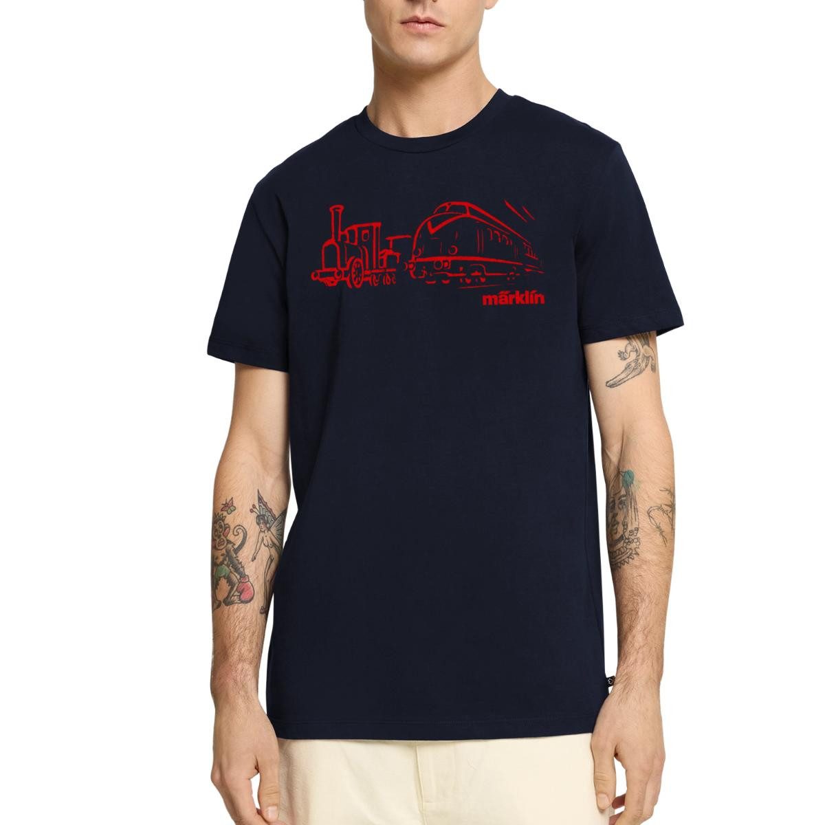 T-Shirt Märklin Eisenbahnen Line Art Männer Premium T-Shirt