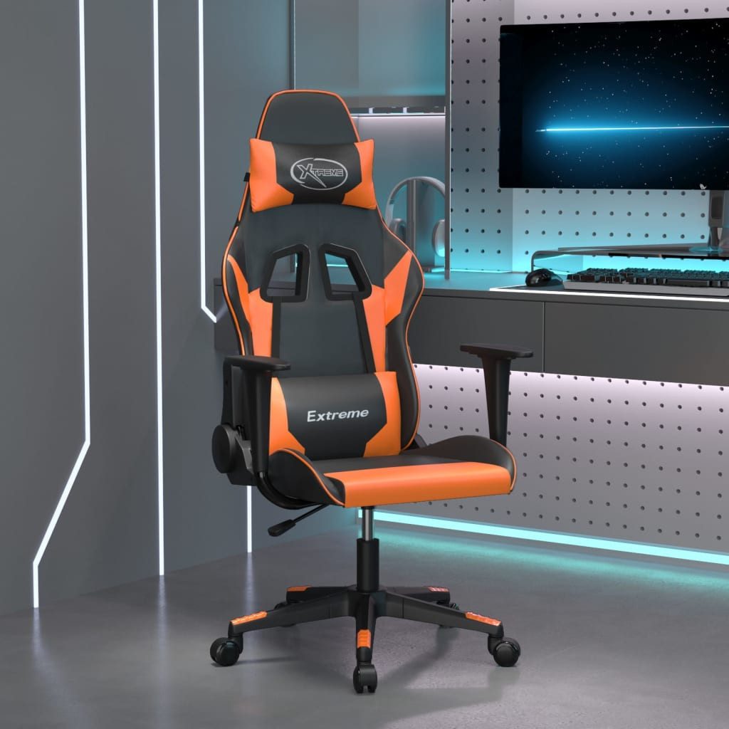 vidaXL Gaming-Stuhl Gaming-Stuhl Schwarz und Orange Kunstleder (1 St)