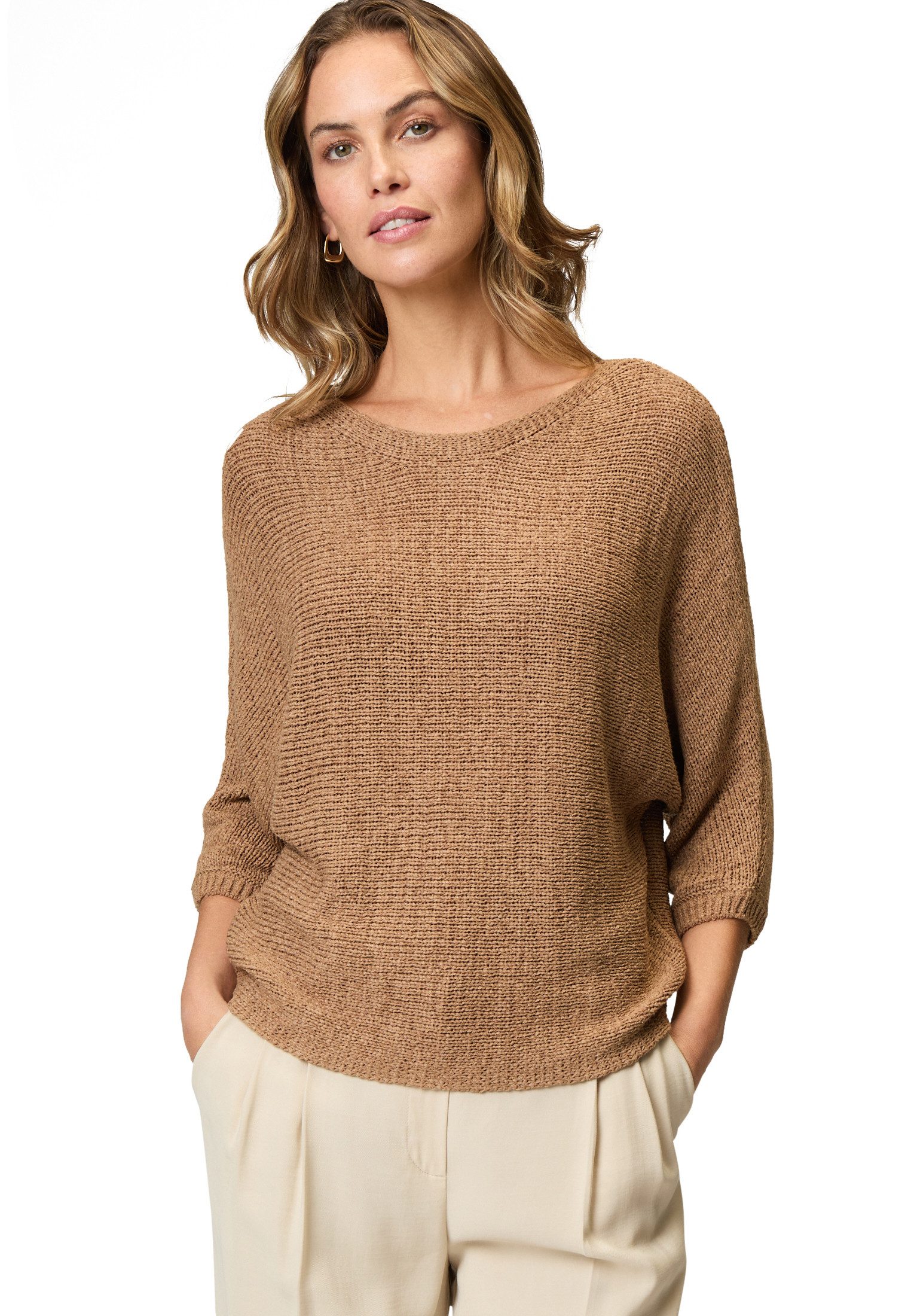 Strickpullover zero Strickpullover mit Dreiviertelarm