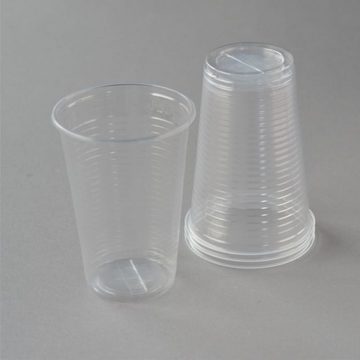 Einwegbecher 1000 Stück Trinkbecher (7,03 cm), transparent, 200 ml Kunststoff, Ausschankbecher Kaltgetränkebecher Partybecher