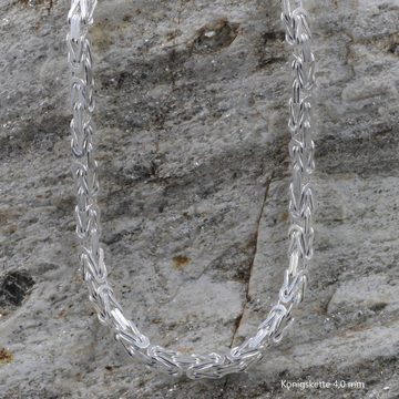 HOPLO Königskette Silberkette Königskette Länge 19cm - Breite 4,0mm - 925 Silber, Made in Germany