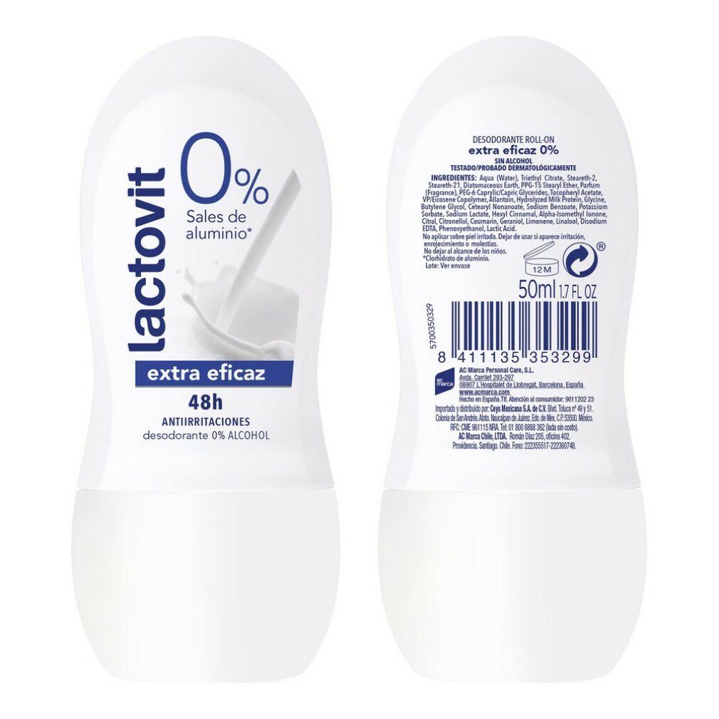 Lactovit Deo-Roller Original 0 Desodorante Roll-On 50ml