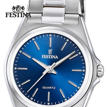 Festina Quarzuhr Festina Damenuhr Klassik, Damen Armbanduhr rund, Edelstahlarmband silber, Casual