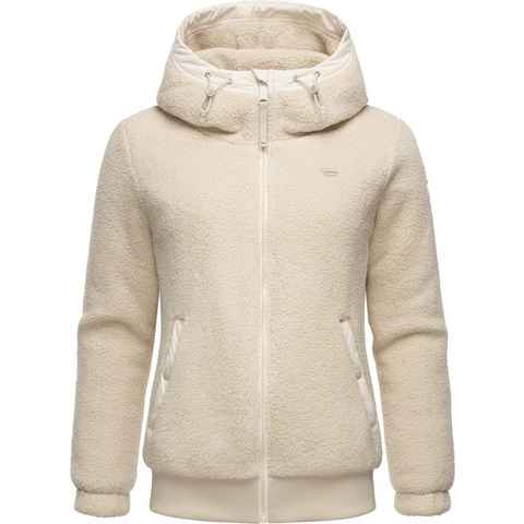 Ragwear Outdoorjacke Cousy Short flauschige Übergangsjacke mit Teddyfell und Kapuze