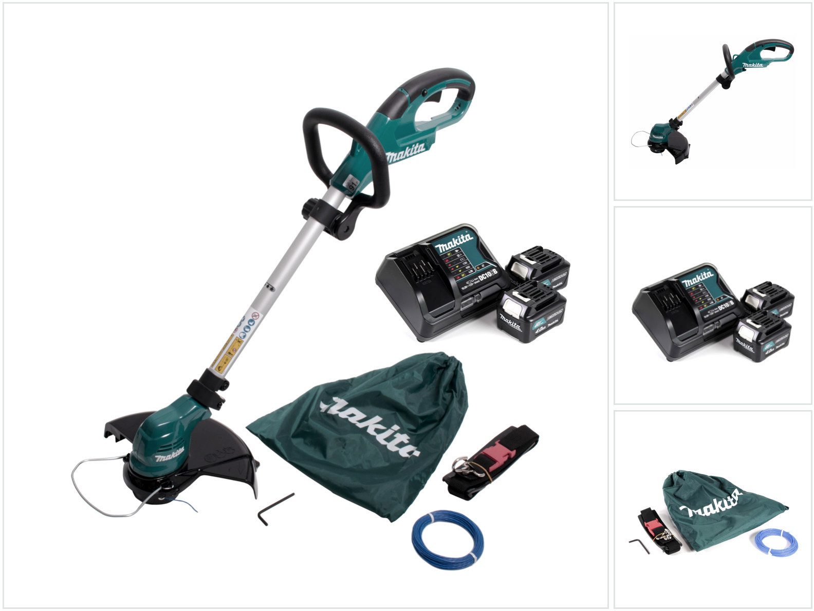 Makita Akku-Rasentrimmer UR 100 DSME Akku Триммеры 10,8V + 2x Akku 4,0Ah + Lader + 1x Fade