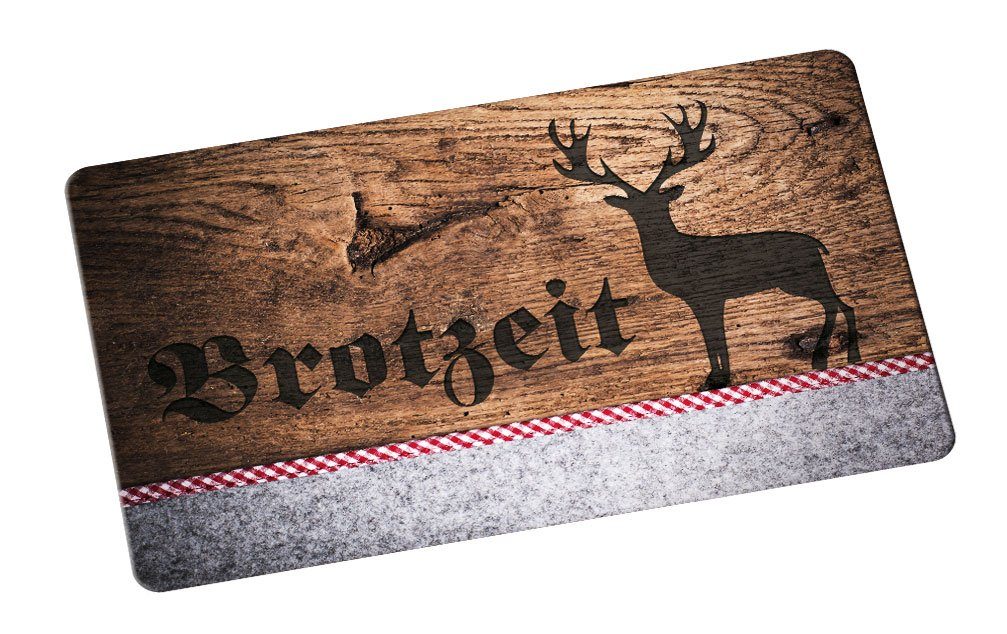 Geda Labels GmbH Frühstücksbrett Oktoberfest Hirsch Brotzeit, Melamin, (1-St), Braun, 23,5x14,5x0,3cm, spülmaschinengeeignet