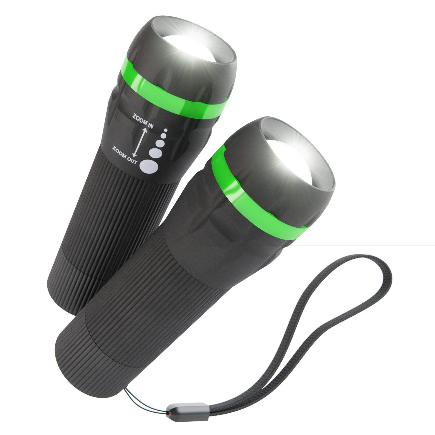 LED Taschenlampe 2x LED Taschenlampe Mini Handlampe Leuchte Batterie fokussierbar