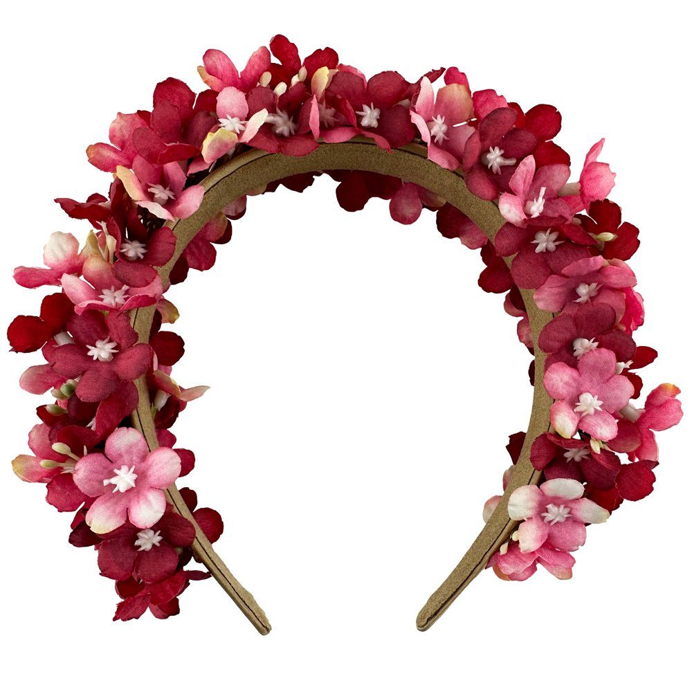 Trachtenland Haarreif Blumen Haarkranz "Marissa" mit zarten Blüten Pink
